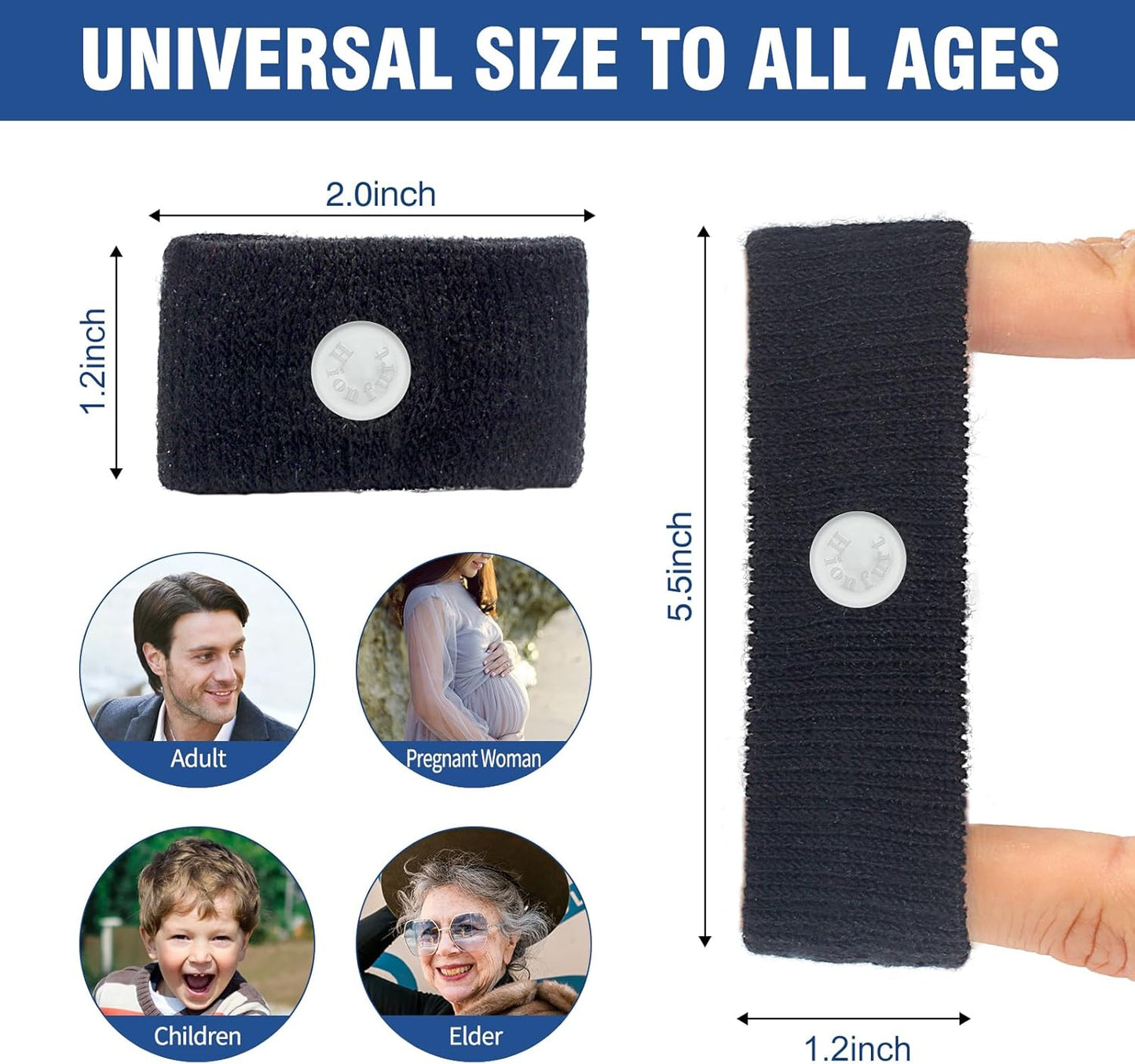 Motion Sickness Bands Anti Nausea Wristband for Adult and Kids Morning Sickness Relief for Pregnant Women Acupressure Nausea Relief for Car, Sea, Air Sickness - 3 Pairs Grey, Black, Black