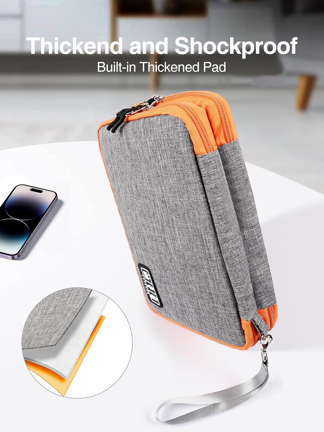 Luxtude Travel Cable Organizer Bag, Electronic Organizer Travel Case Large, Cord Organizers Bag, Tech Bag for Cable Storage/Cord Storage/iPad Pro(up to 11")/Wall Charger/Electronic Accessories