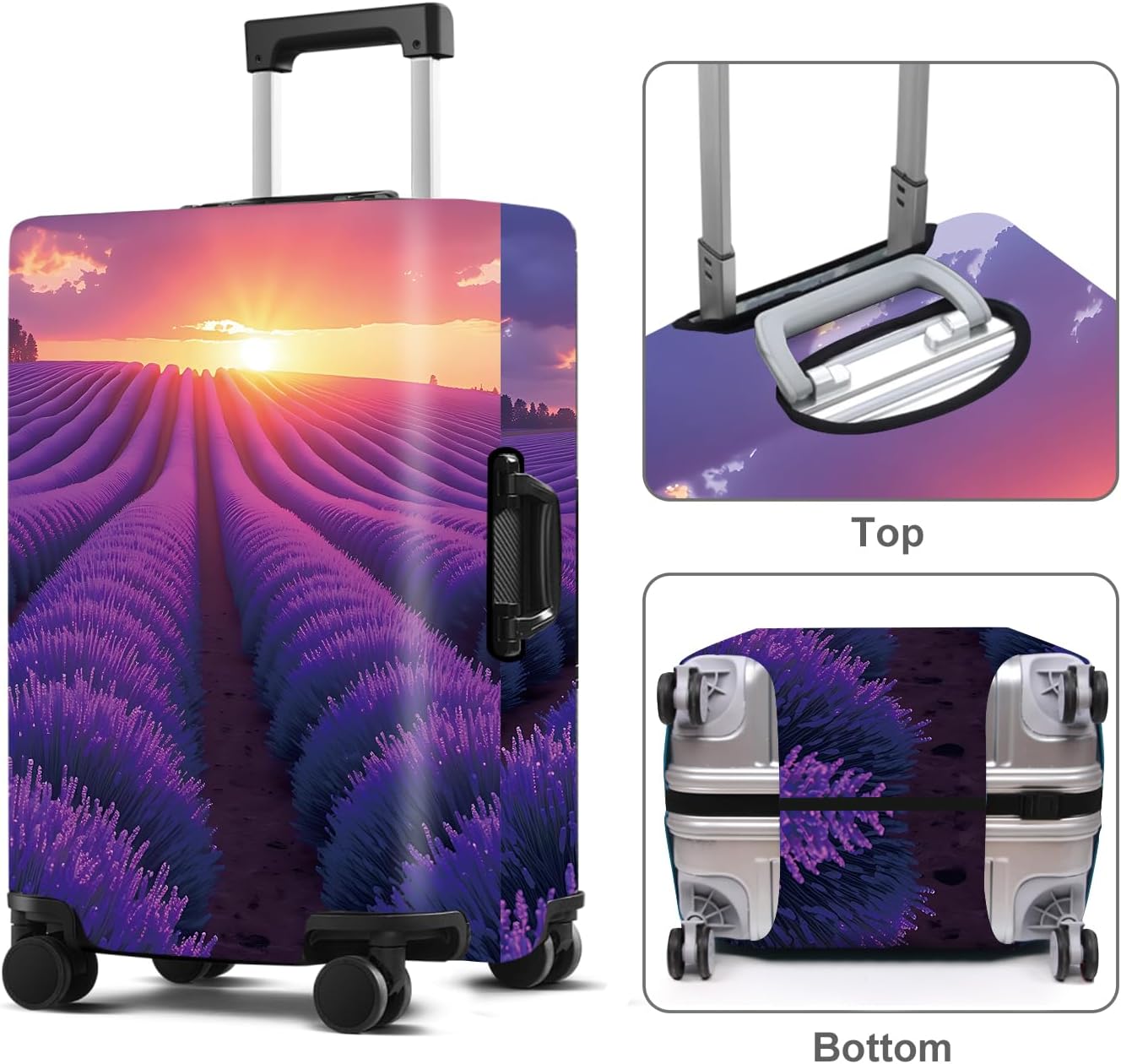 Luggage Cover Washable Suitcase Protector Anti-Scratch,Stretchable Fit for 20-34Inch Luggage Durable Travel Bag Cover with Zipper Closure (Lavender, XL(fits 32-34Inch suitcase))
