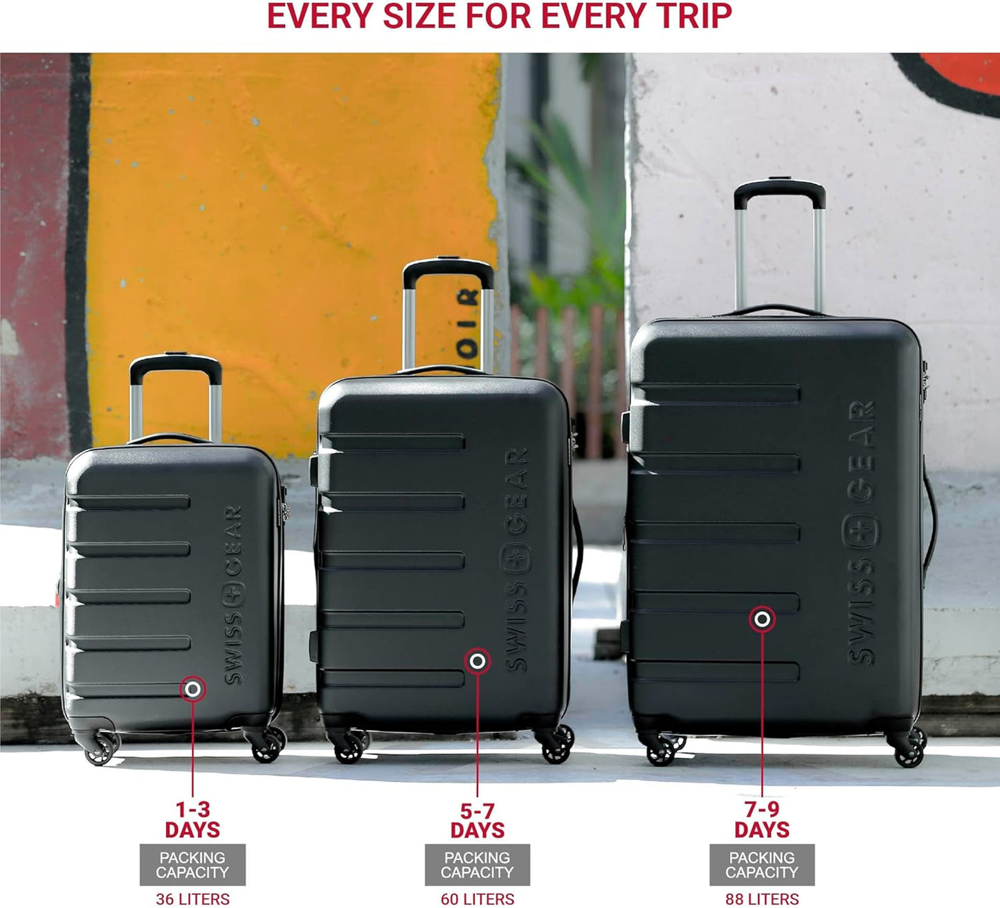 SwissGear 7366 Hardside Expandable Luggage with Spinner Wheels, White, 2-Piece Set (19/27)