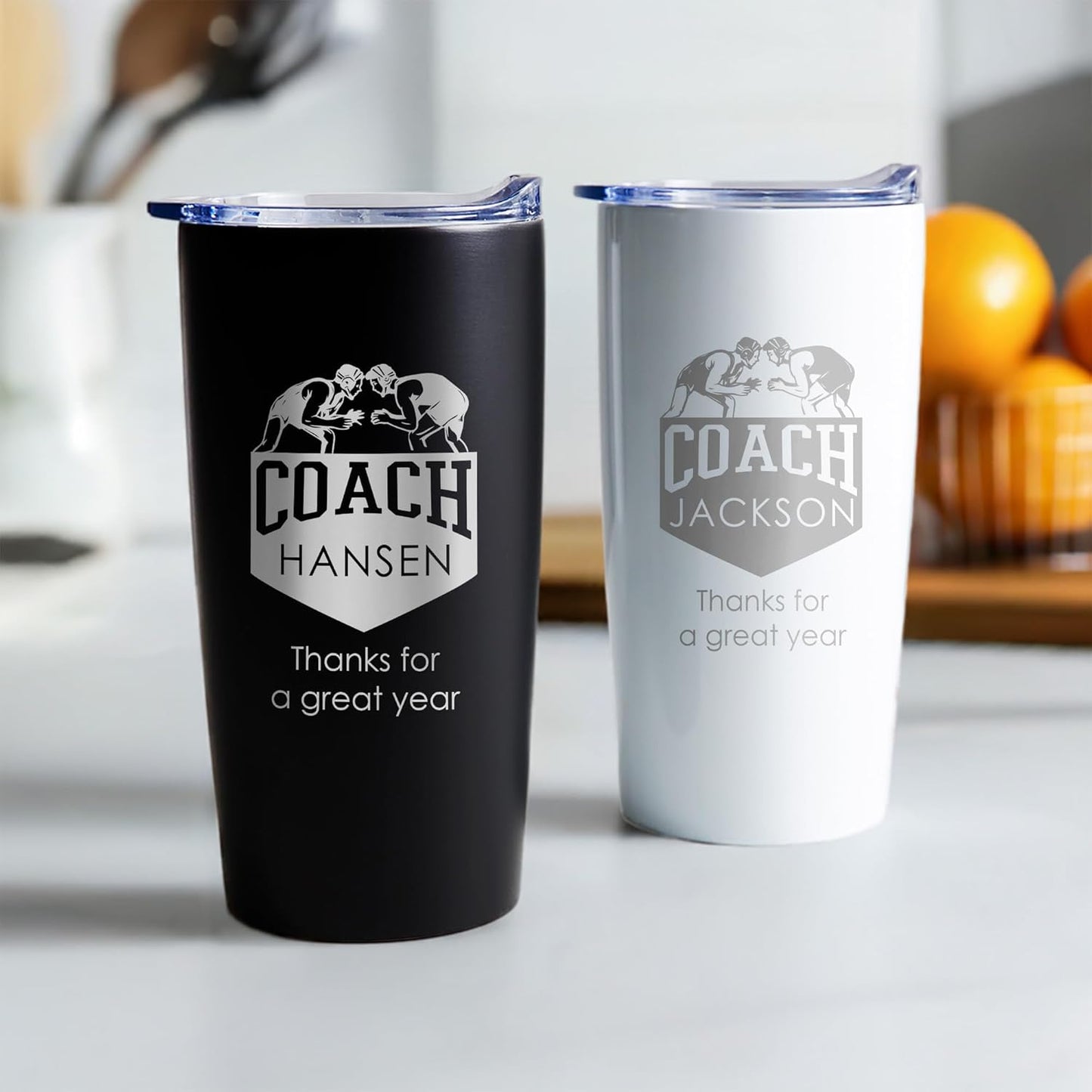 Lifetime Creations Custom Wrestling Coach Tumbler - Wrestler Coach Gifts for Men, Best Coach, Thank You Coaches, Wrestling Senior Night Gifts (Matte Black 20 Ounce Cup)