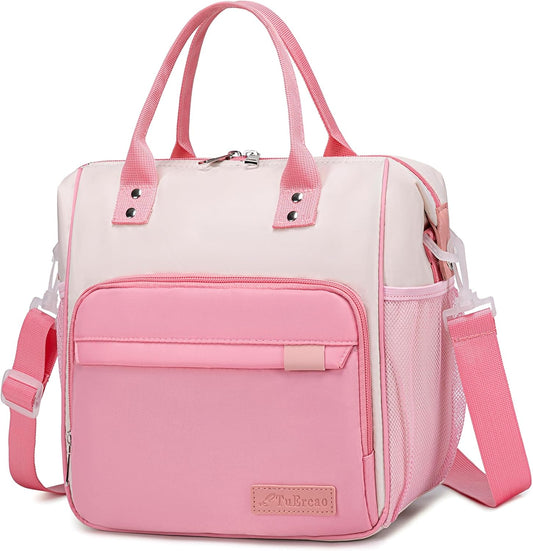 Aesthetic Lunch Box for Women Preppy Insulated Lunch Bag for Young Ladies College Lunch Tote Bag School Supplies Accessories