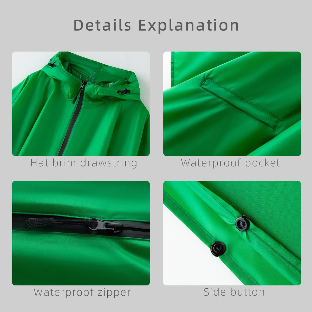 Cloak raincoat Unisex poncho Adult hooded men and women with pockets Mountaineering hiking rainstorm prevention