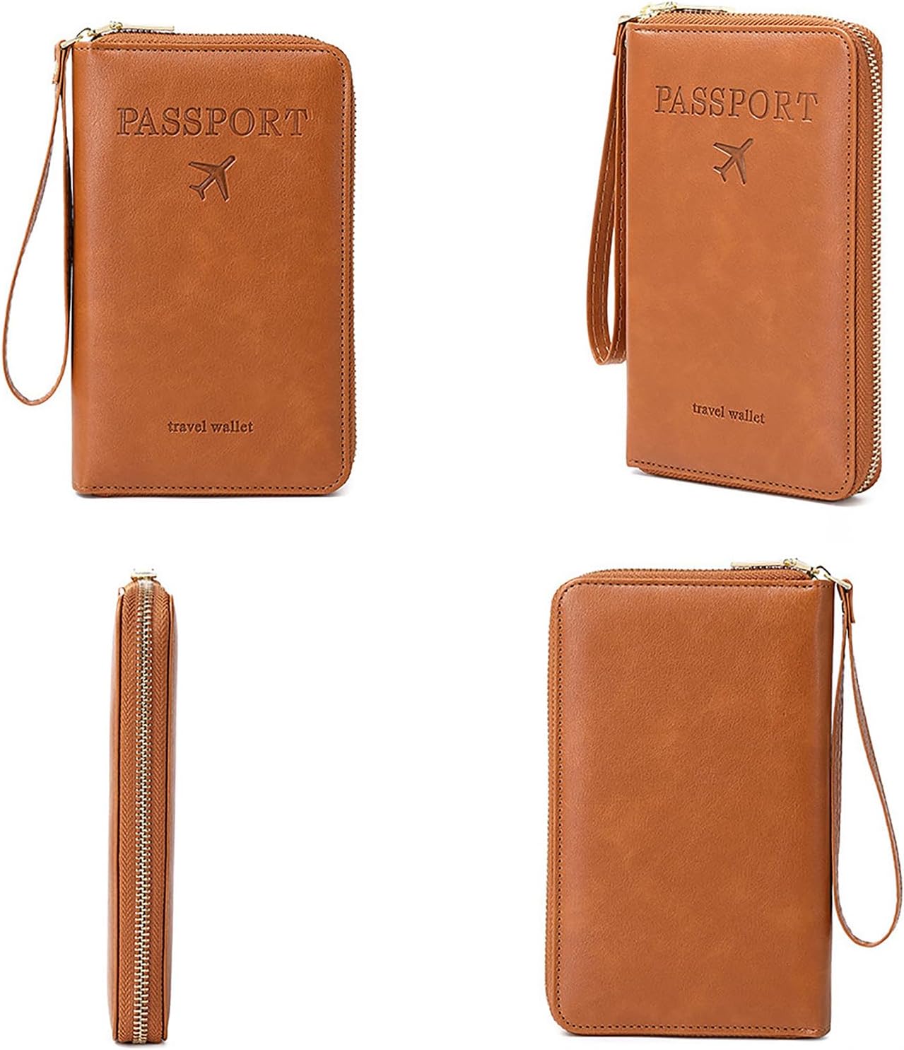 Rowgins Rfid Blocking Passport Holder Wallet, Rowgins Rfid Passport Holder with Zipper, PU Leather PassportHolder for Travel (PEACOCK BLUE)