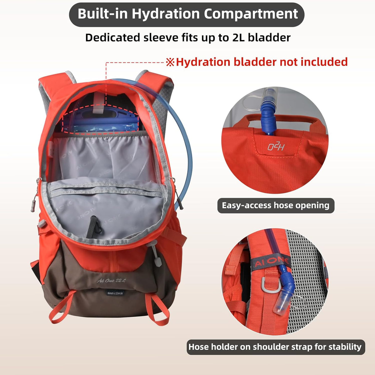 22L Hiking Backpack Lightweight Durable Waterproof Ventilated & Sweat-Wicking Internal Frame Multi-Purpose Daypack for Men & Women, Camping, Hiking, Travel, and Cycling