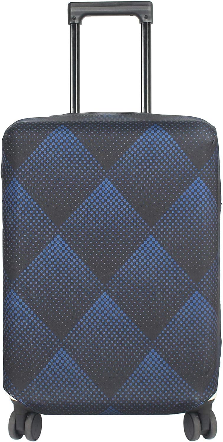 HYPER VENTURE Washable Luggage Cover - Fashion Suitcase Protector Fits 27-30 Inch Luggage (Blue Cube, L)