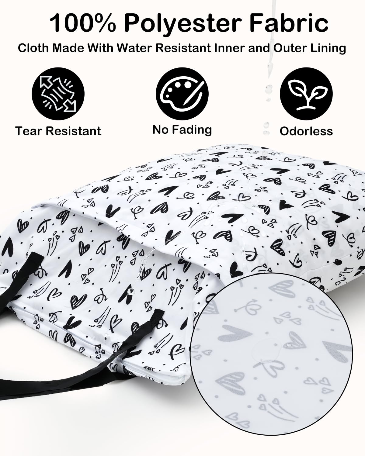 ALVABABY 2 Pack Large Wet Dry Bag Waterproof Hanging Cloth Diaper with Double Zippered Pockets 25x18 inches 2HL04