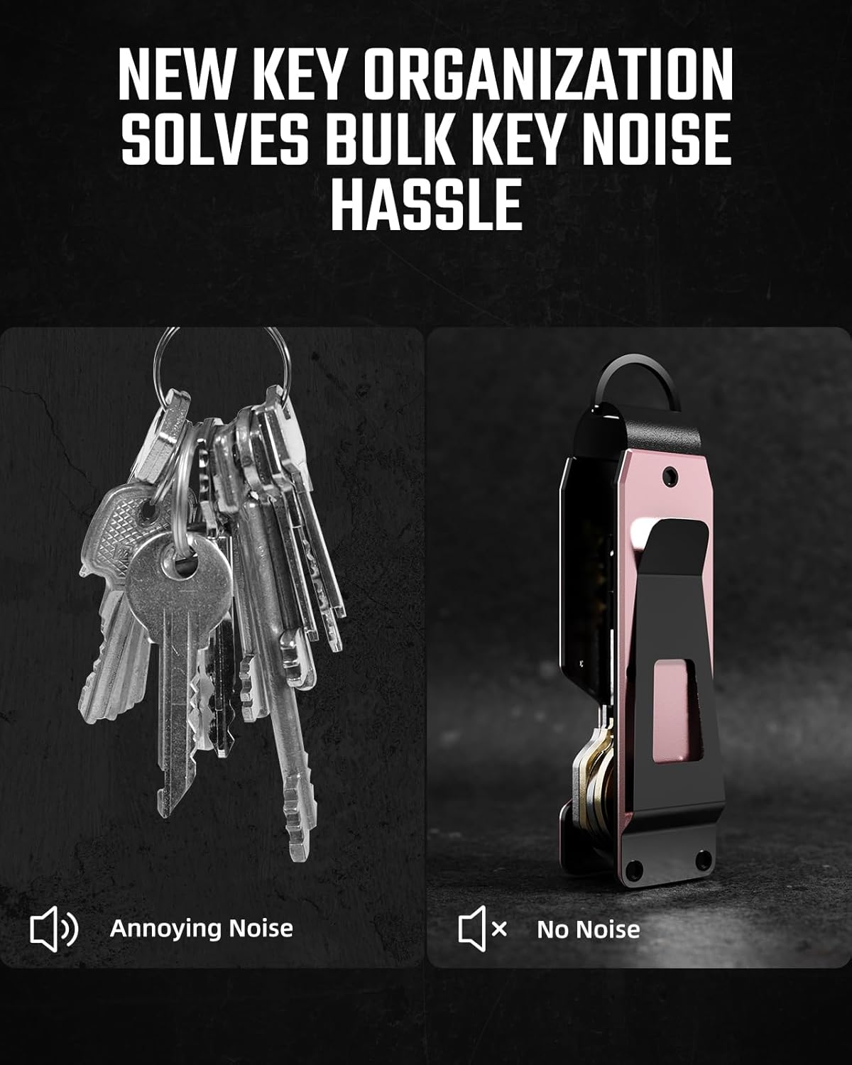 Key Organizer Compact Key Holder Metal Key Chain Minimalist key case key holder for keychain Secures 1-5 Keys