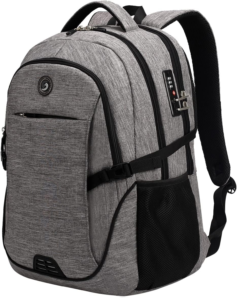 SHRRADOO Anti Theft Laptop Backpack Travel Backpacks with usb Charging Port for Women Men High School College Backpack Computer Bag Fits 17 Inch Laptop,Black