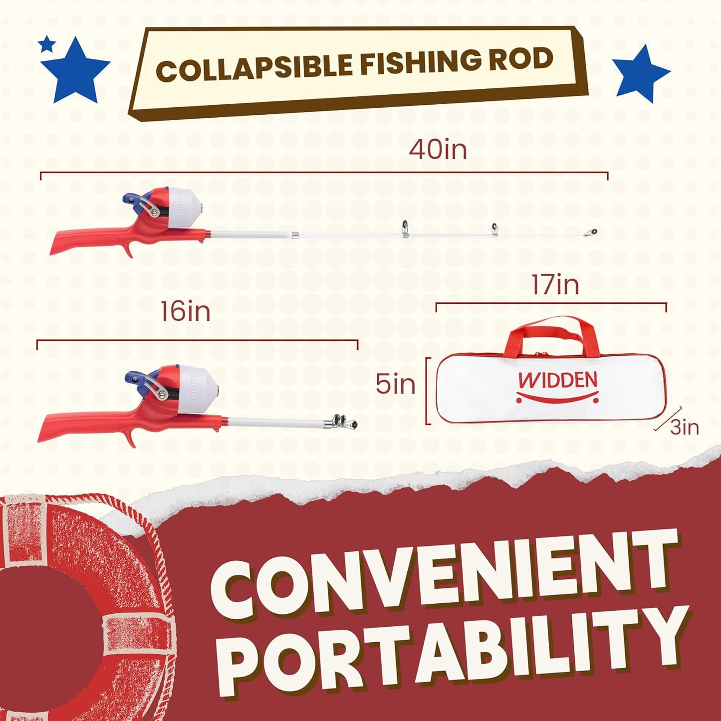 Kids Fishing Pole, Telescopic Fishing Rod, Toddler Collapsible Fishing Rod and Reel Combo with Tackle Box, Fishing Line, Bobber, and Soft Lures for Boy, Girl, Youth, Beginner, Over 4 Years Old