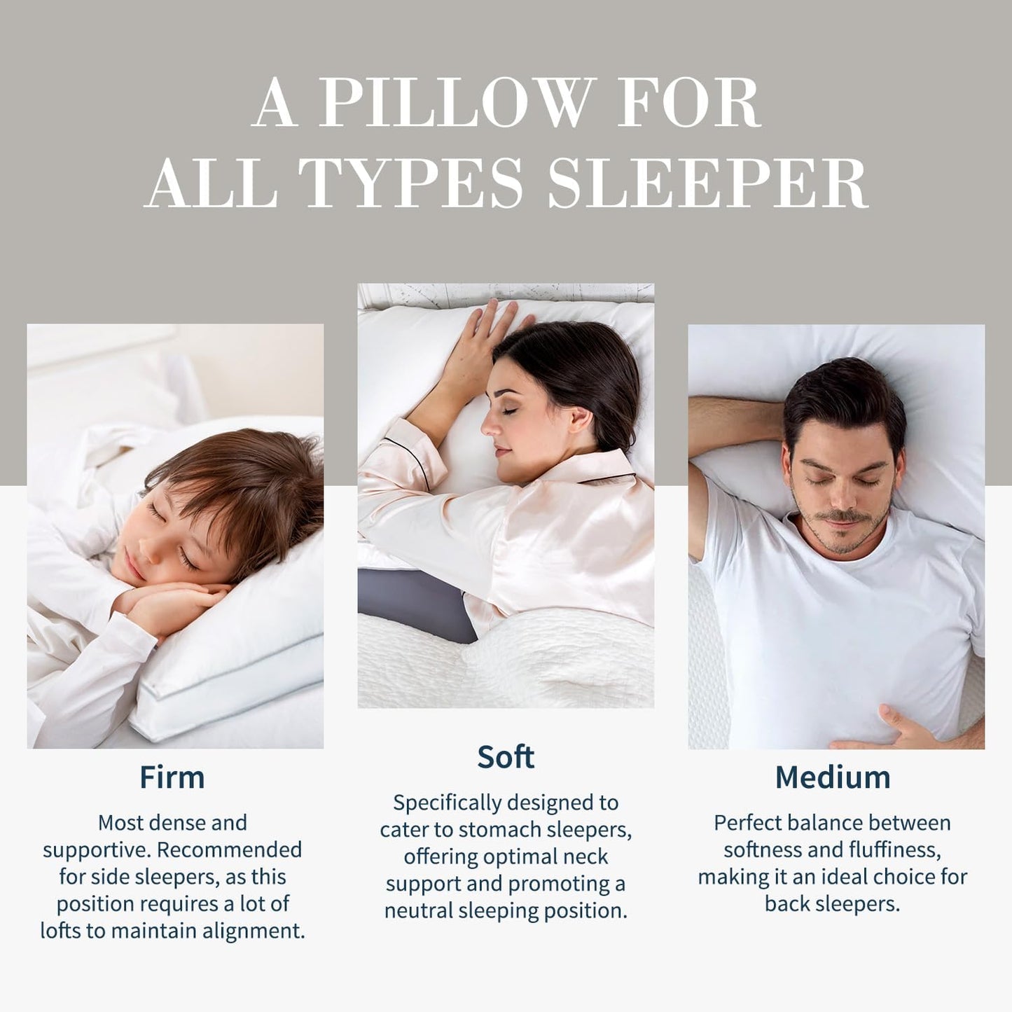 Globon Luxury Feather Down Pillow Standard Queen Size,Firm Gusseted Bed Pillows for Sleeping, Hotel Collection Fluffy Pillow, 18"X26", Pack of 1