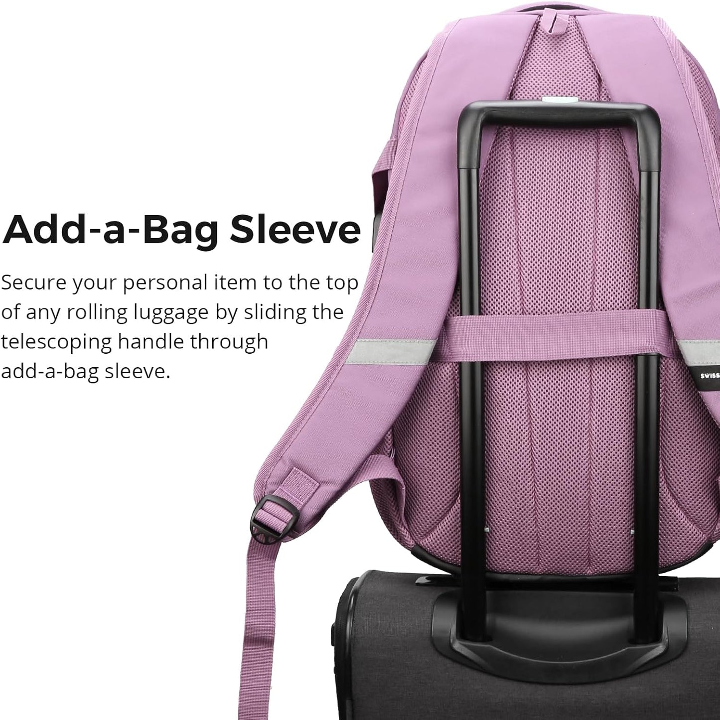 Swissdigital Design Laptop Backpack with USB Charging Port, Travel Backpack Fits 15.6 inches Computer, 31L College School Backpack for Men, Pink Camo | SD803