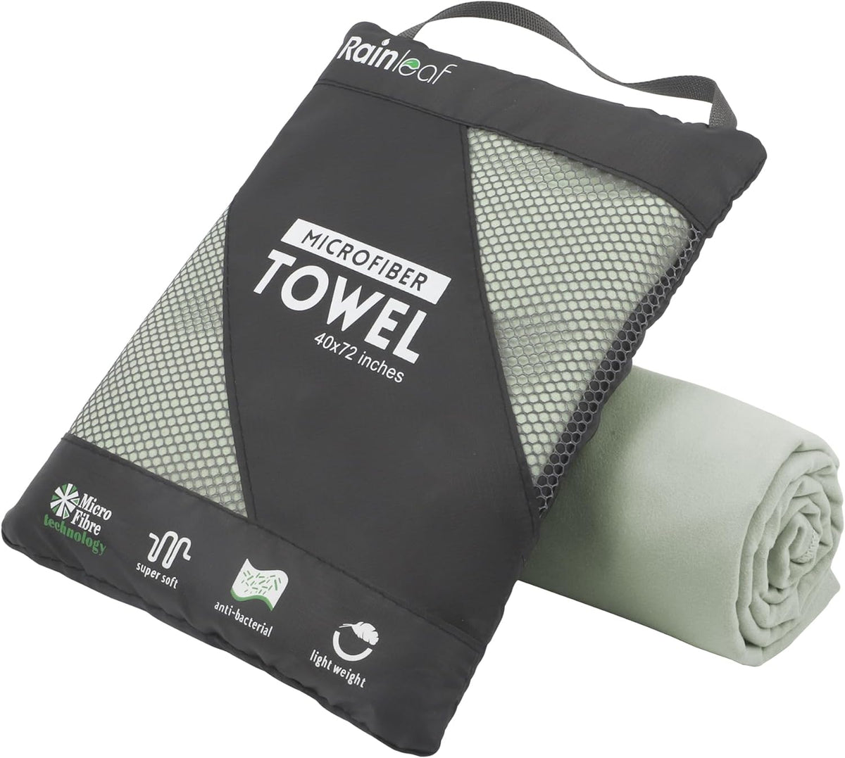 Rainleaf Microfiber Towel Perfect Travel & Gym & Camping Towel. Quick Dry - Super Absorbent - Ultra Compact - Lightweight. Suitable for Trip, Beach, Shower, Backpacking, Pool