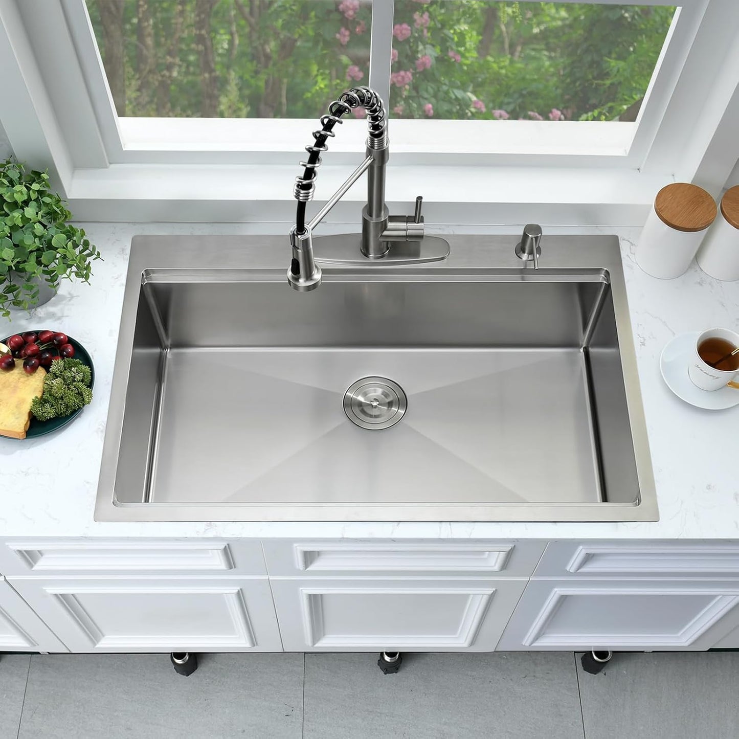 33x19 Drop In Kitchen Sink Workstation-Bokaiya Stainless Steel Kitchen Sinks Drop In 33 Inch Deep Workstation Top Mount 16 Gauge Single Bowl Drop In Sink Kitchen with Cutting Board