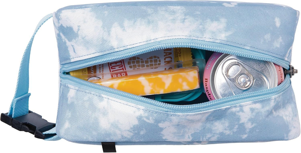 PackIt® Freezable Snack Box, Blue Sky, Built with ECOFREEZE® Technology, Collapsible, Reusable, Zip Closure with Buckle Handle, Designed For Work Snacks, Fresh Snacks On the Go, Adults, and All Ages
