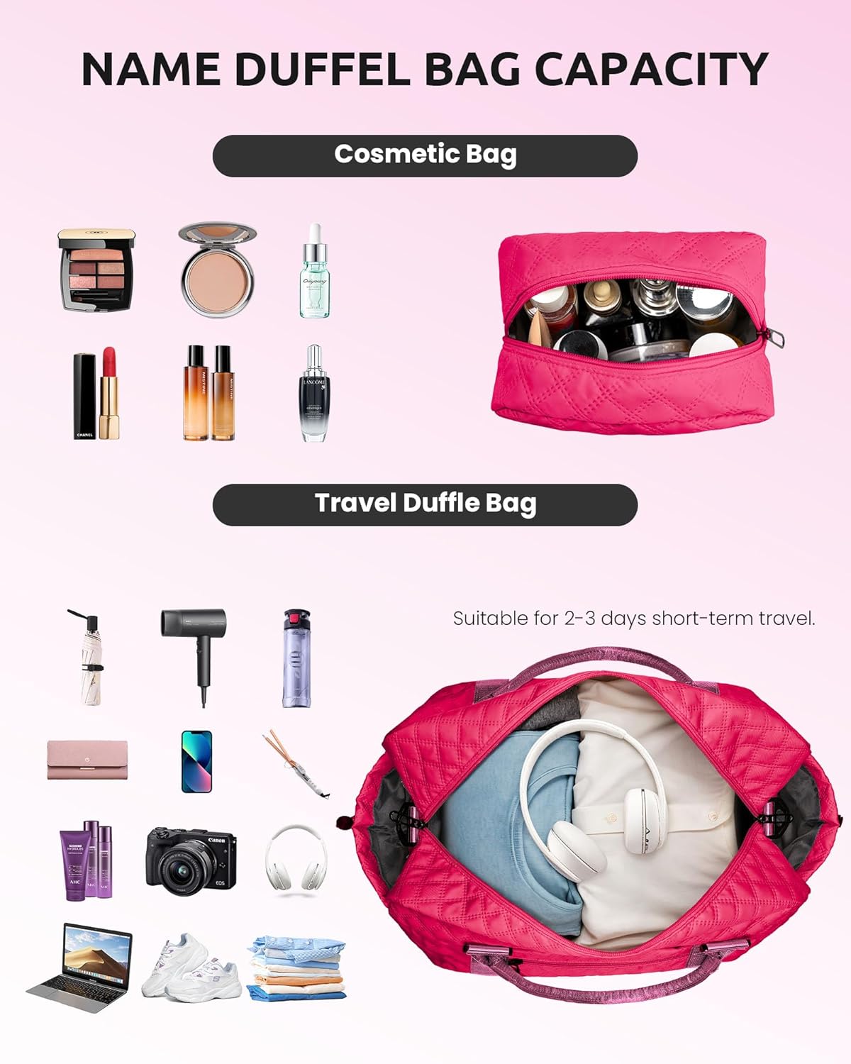 Gifts for Girls 14-16, Birthday Gift-Initial Travel Bag with Shoe Compartment, Personalized Weekender Bag, Monogram Overnight Bag for Women, Letter Travel Bag with Makeup Bag (Letter F)