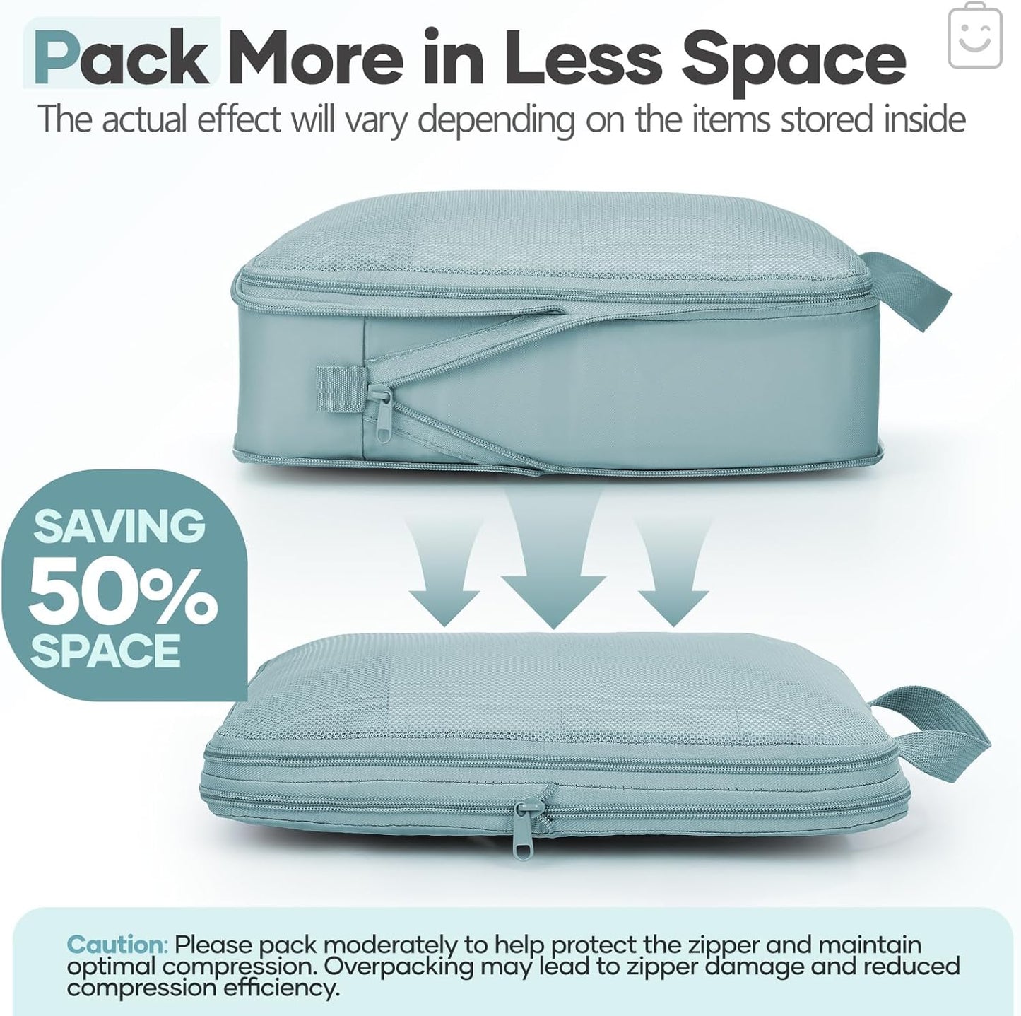 Veken 11 Set Compression Packing Cubes for Travel Essentials,Compressible Expandable Large Luggage Suitcase Organizer Bags for Clothing,Durable Space Saver Storage Bags with Toiletry Bags(Blue Gray)