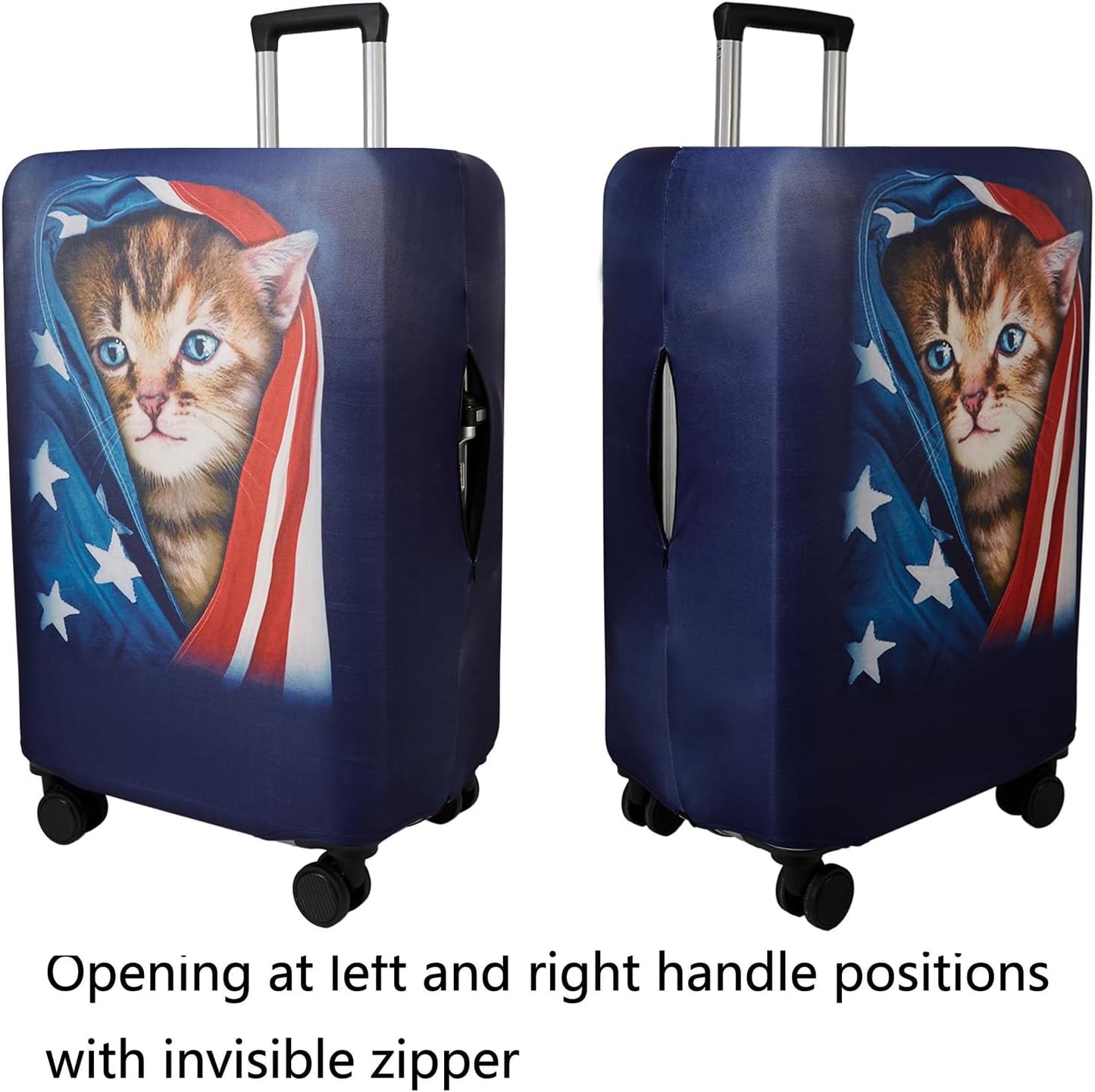WUJIAONIAO Travel Luggage Cover Baggage Suitcase Cover Protector Skins 18-32 Inch (Cat A, L (for 25-28 inch luggage))