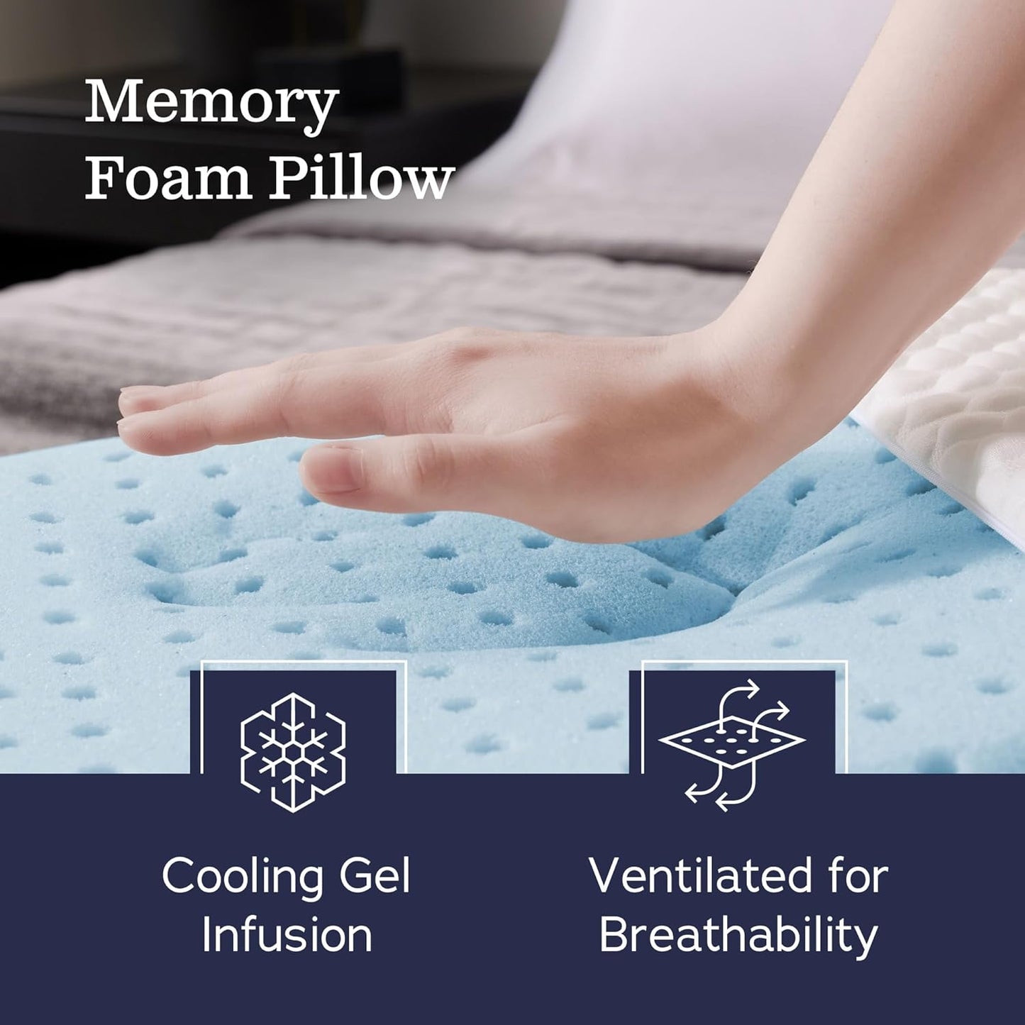 WEEKENDER Standard Gel Memory Foam Pillow Size-1-Pack-Medium Plush Feel-Neck and Shoulder Support-Side, Stomach, and Back Sleepers-Home, Hotel, & Hospital Essentials-CertiPur Certified, White