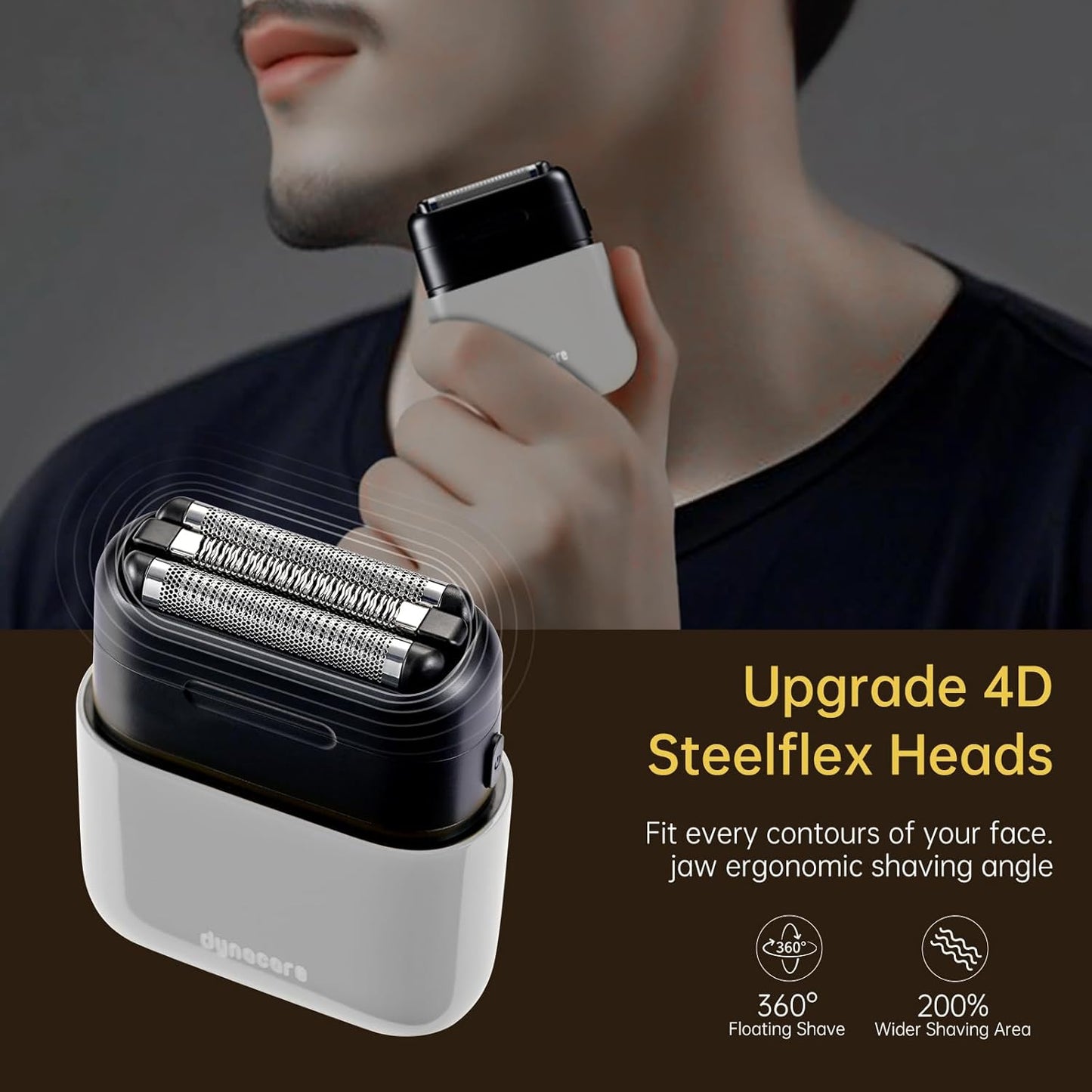 Mini Steel Electric Foil Shavers for Men: Upgraded Mini Electric Razor– Portable Travel Shaver with IPX7 Waterproof, Ultra-Long BatteryLife, and Triple Blade Technology Mini Razor (Storm Gray)