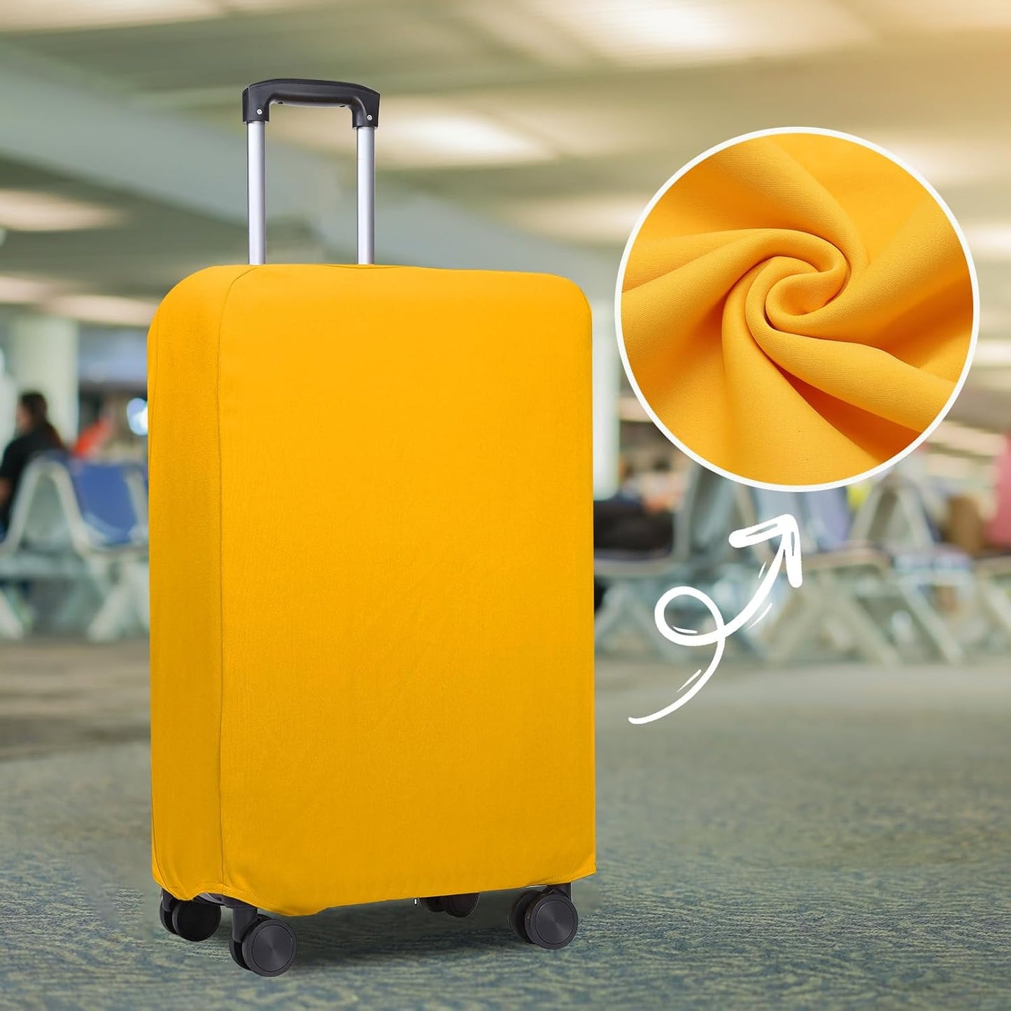 PATIKIL Luggage Cover, Suitcases Covers Elastic Carry on Cover Protector Washable Scratch-Resistant Fits 19-21 Inch Luggage for Travel Business Trips, Yellow