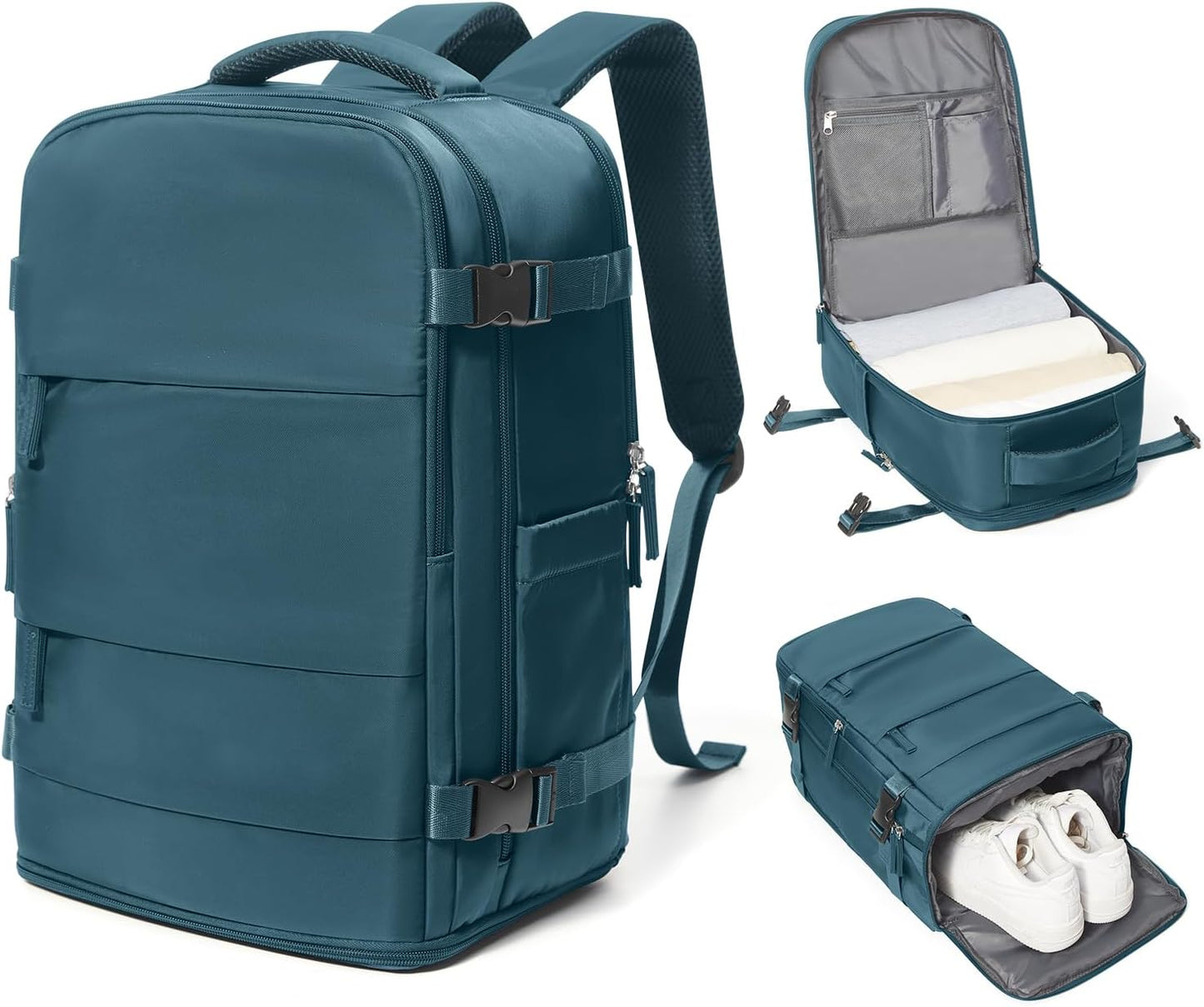 coowoz Travel Backpack Carry On for Women Man Gym Backpack with Laptop Compartment Mochila de Viaje Teacher Personal Item Backpacks Airplane Accessories Must Haves Peacock Blue Small