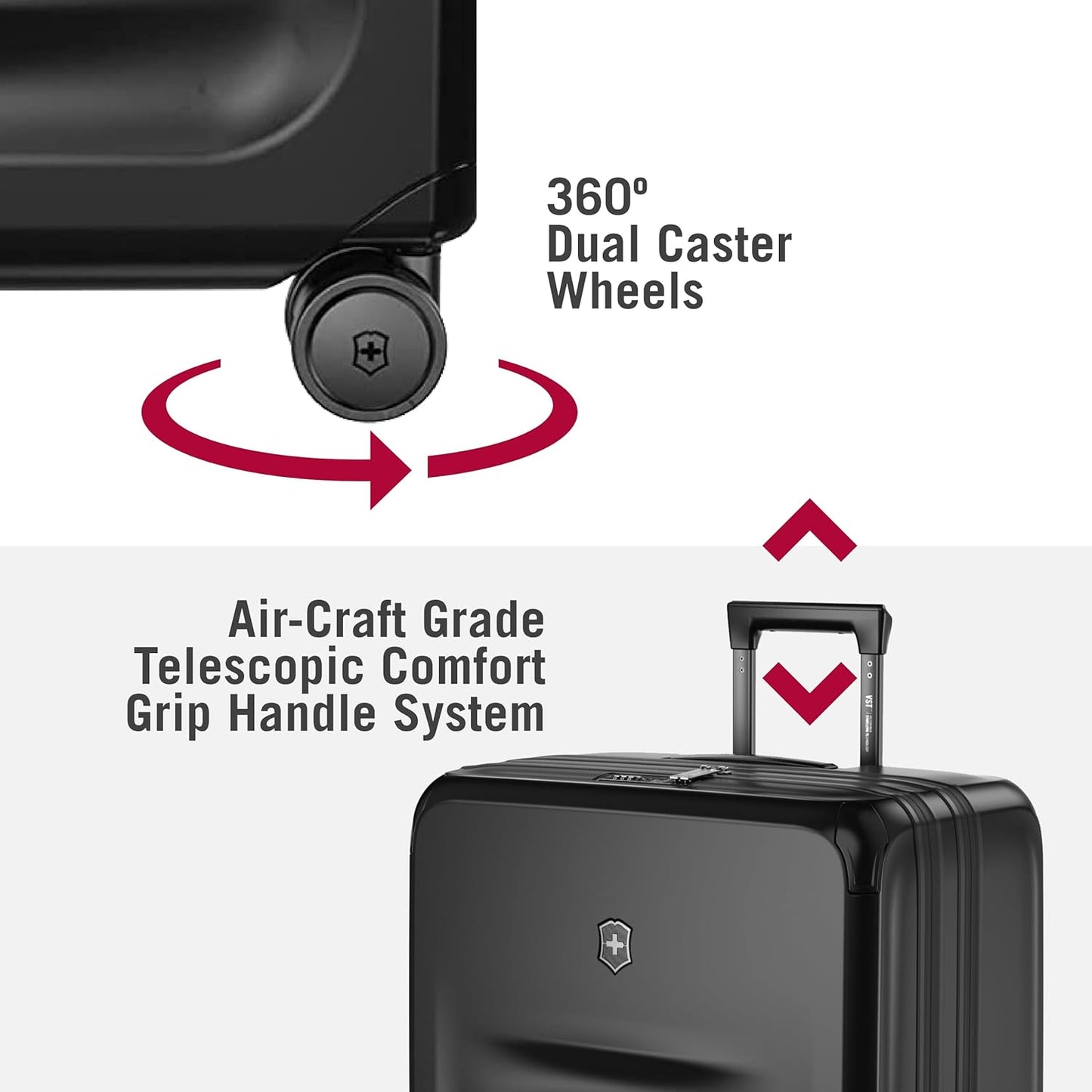 Victorinox Spectra 3.0 Expandable Large Case - Modern Hardside Luggage - Rolling Suitcase with Spinner Wheels - Holds Travel Accessories - 103 Liters, Black