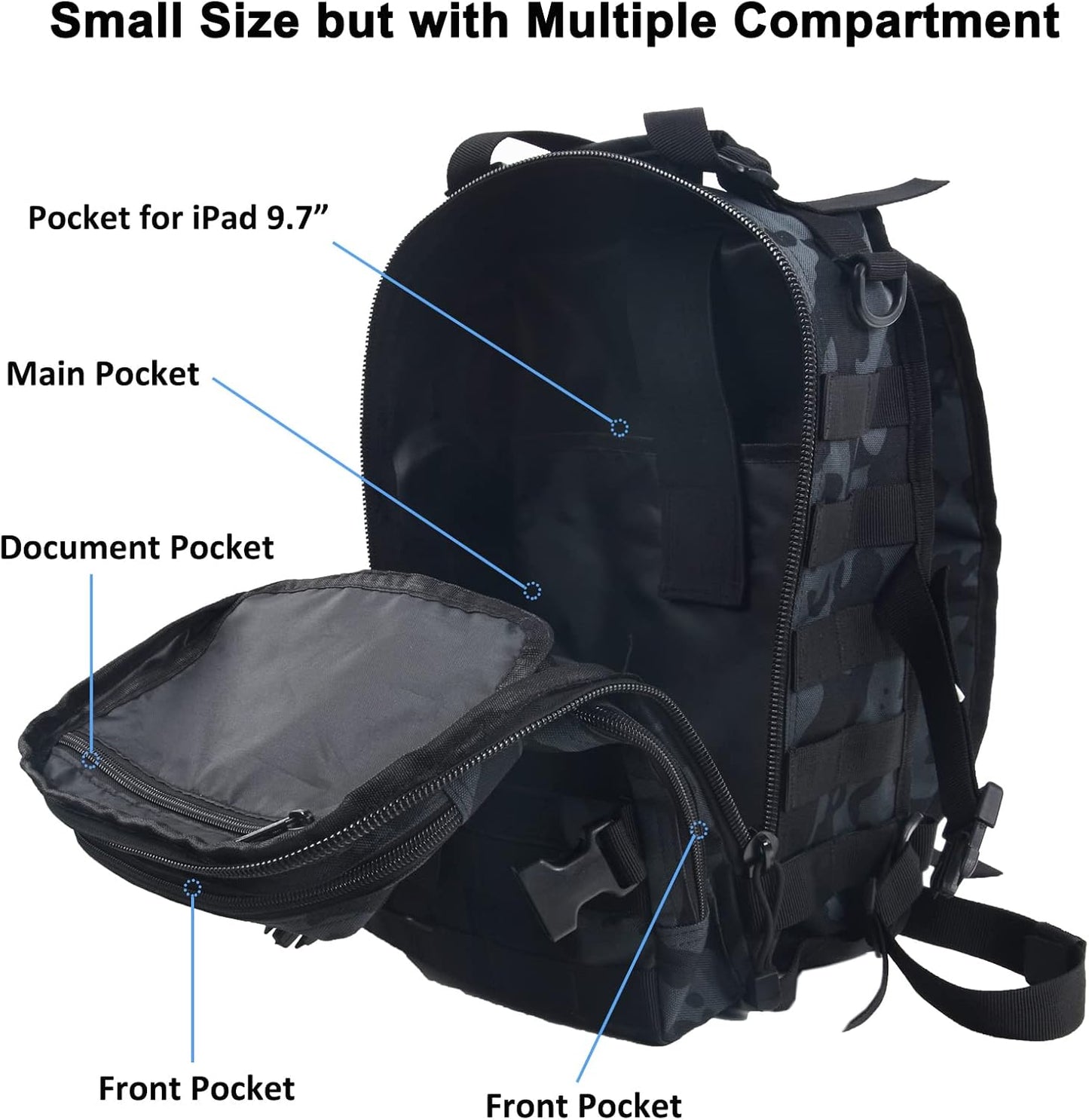 hopopower Tactical Sling Bag Pack Military Rover Shoulder Backpack EDC Assault Range Bag, Water-Resistant
