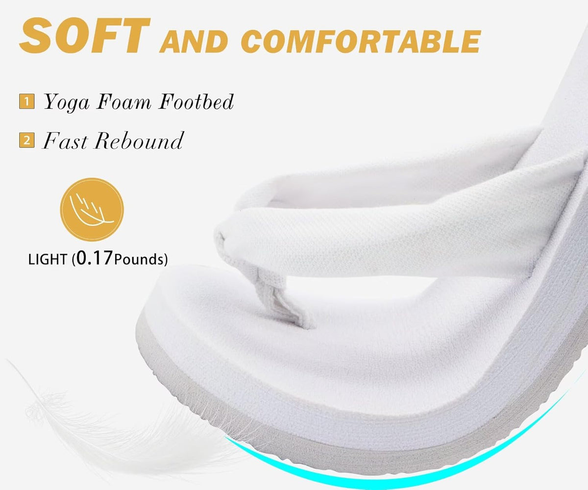 KuaiLu Flip Flops for Women with Arch Support Yoga Mat Comfortable Summer Beach Walking Thong Cushion Sandals Slip On Indoor Outdoor