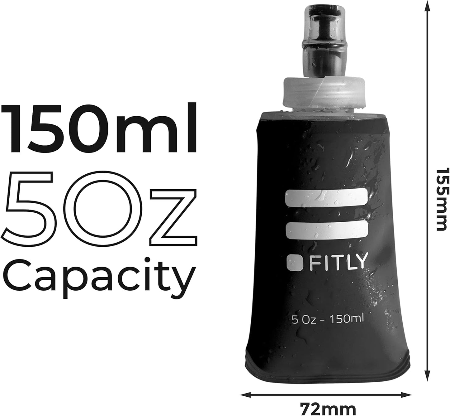 Soft Flask - Shrink As You Drink Soft Water Bottle for Hydration Pack - Folding Water Bottle Ideal for Running, Hiking, Cycling, Climbing & Rigorous Activity