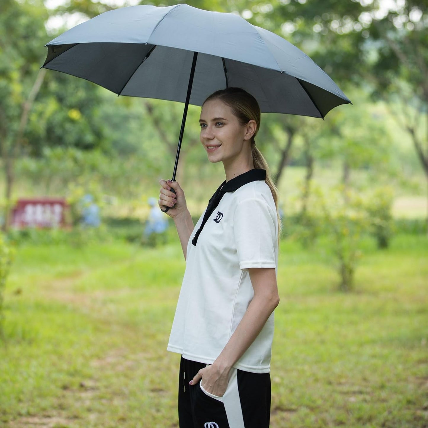LANBRELLA Compact Reverse Folding Umbrella Auto Windproof Travel Umbrella