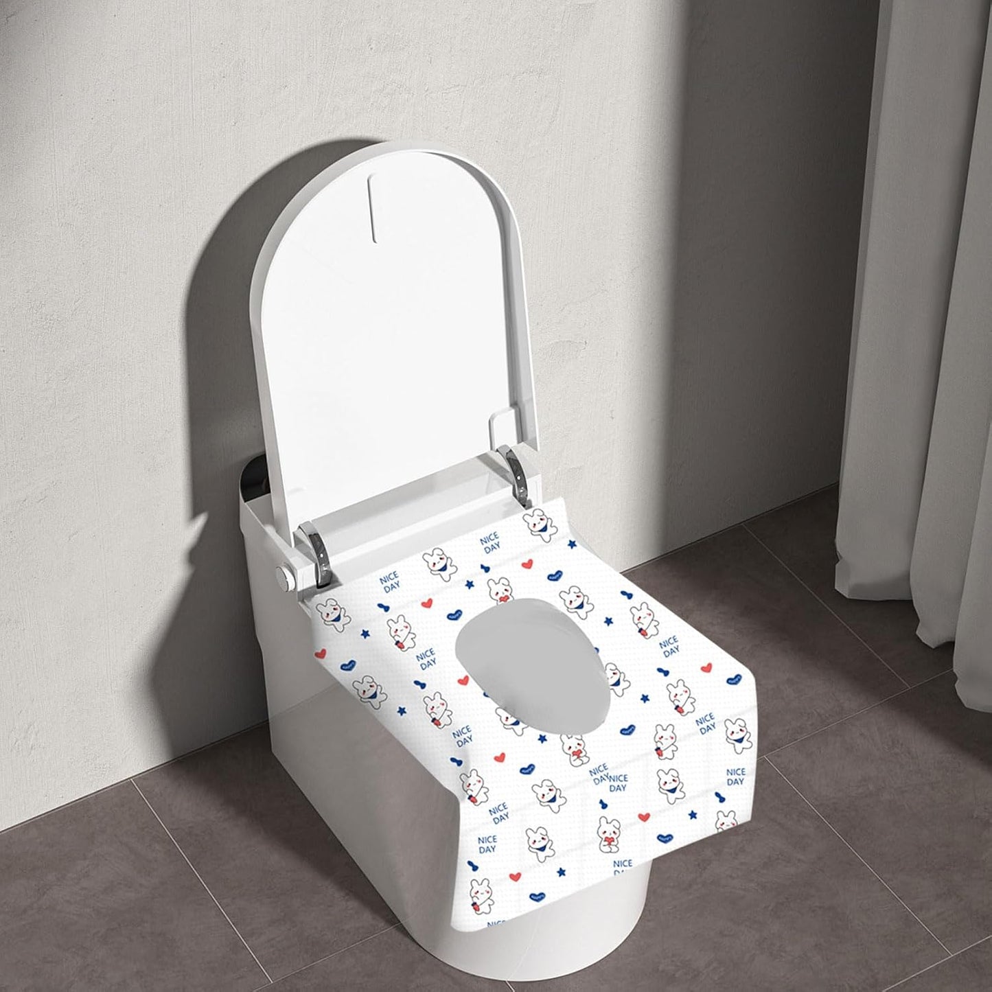 50 Pack Toilet Seat Covers Disposable, Portable Toilet Seat Cover for Travel Waterproof Potty Covers for Toddler(Individually Wrapped）