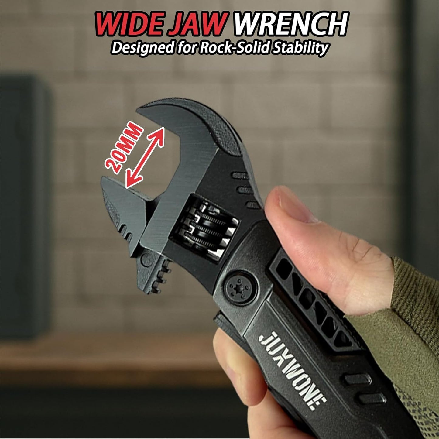 19-in-1 Multitool Wrench – Stainless Steel Adjustable Wrench with Pliers, Knife, Wire Cutter, Saw, Screwdrivers – Compact EDC Pocket Tool for Camping, DIY Repairs, Gift for Men