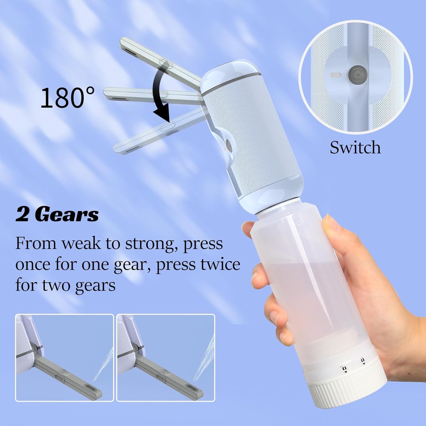 Portable Bidet for Travel, VITCOCO Rechargeable Travel Bidet Handheld Sprayer, Waterproof High Pressure Bidet for Personal Hygiene Cleaning, Soothing Postpartum Care(White)