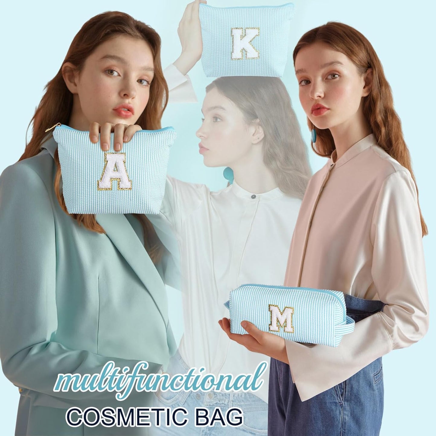 YOOLIFE Birthday Gifts for Women Girls - Personalized Initial Cute Makeup Bags Cosmetic Bag Make Up Bag Toiletry Pouch Gift for Women Her Friend Mom Teacher Sister Teenager Female Bridesmaids Z