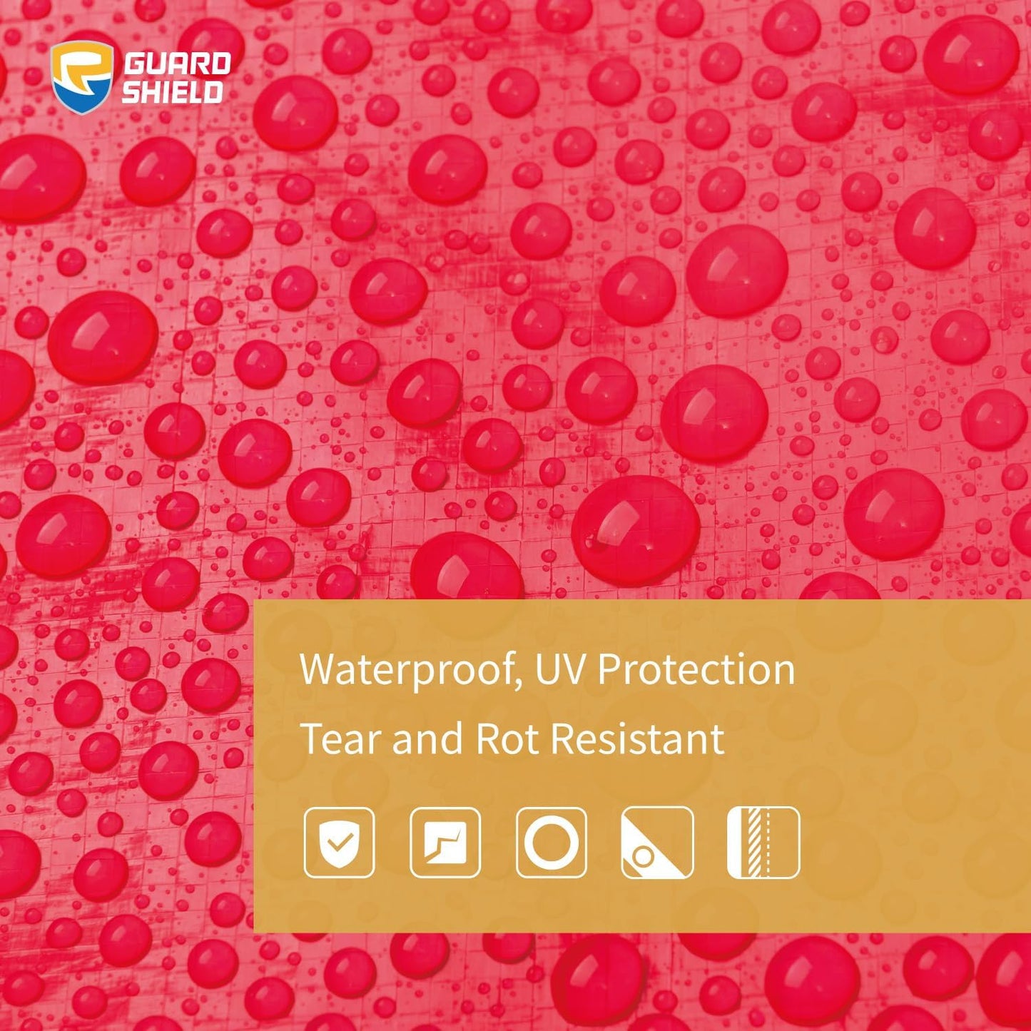 GUARD SHIELD Red Tarp 10x12 Feet Tarps High Visibility Outdoor Poly Cover Lightweight 6mil