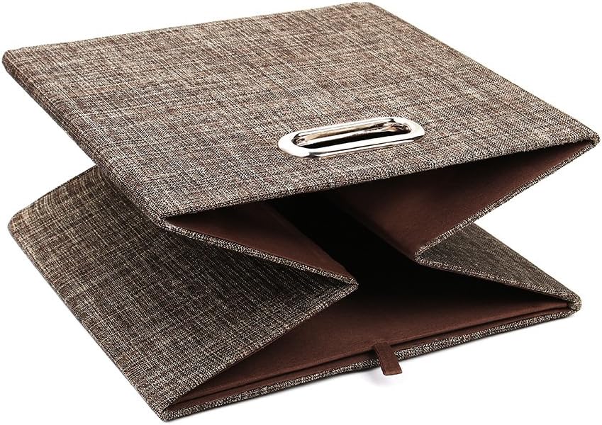 Storage Bins Cube Containers Boxes,Thick and Heavy Duty Fabric Drawers, 11×11 inch- Set of 4,Brown