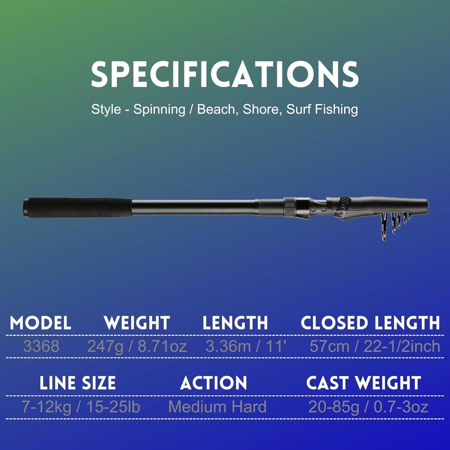 Whistytwig Telescopic Fishing Rod - Versatile Retractable Telescoping Fishing Pole, Collapsible Fishing Rod, Ideal Travel Rod