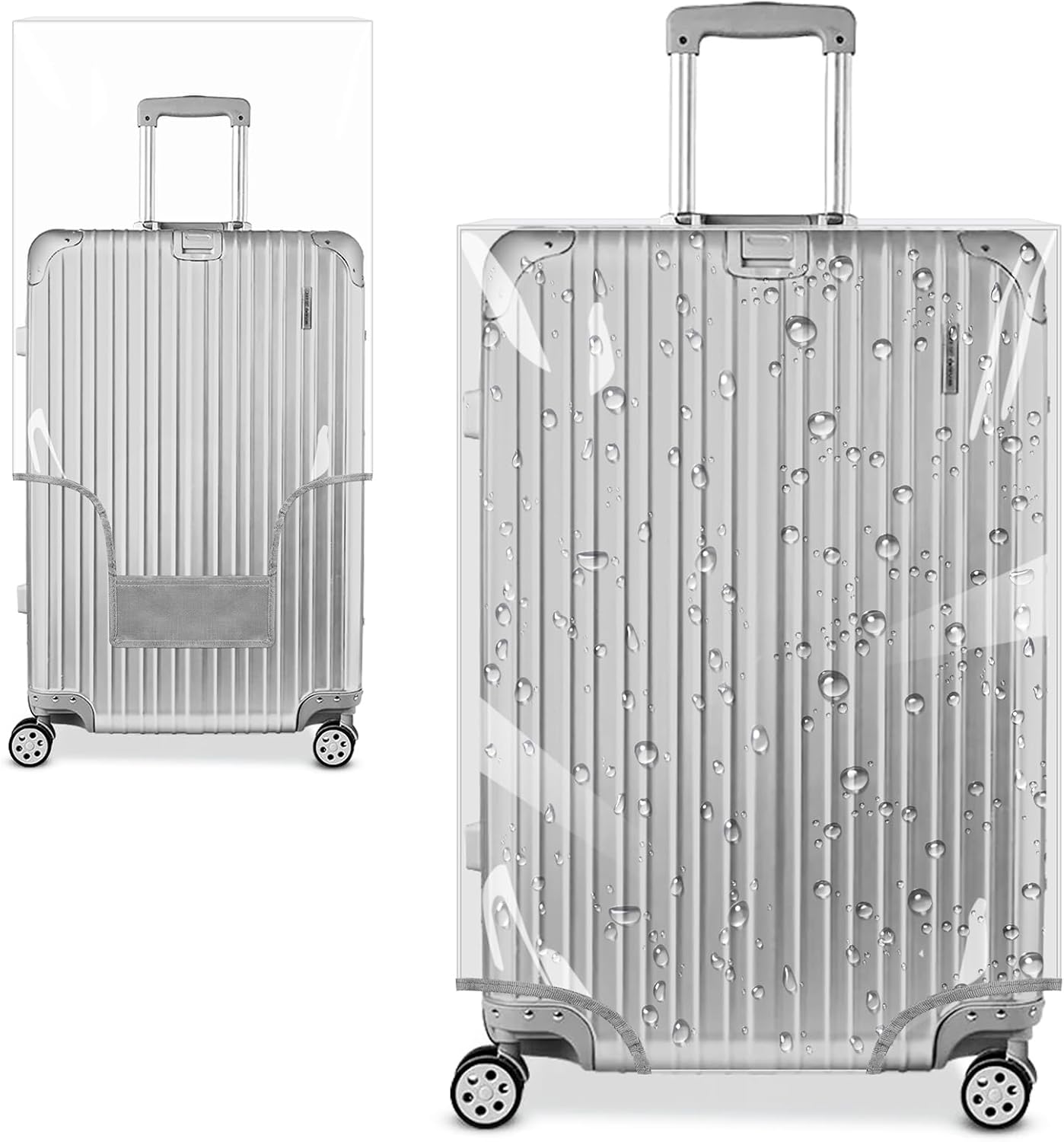 Yotako Clear PVC Suitcase Cover Tough Protector, 24 Inch Luggage Covers for Wheeled Suitcase 24"