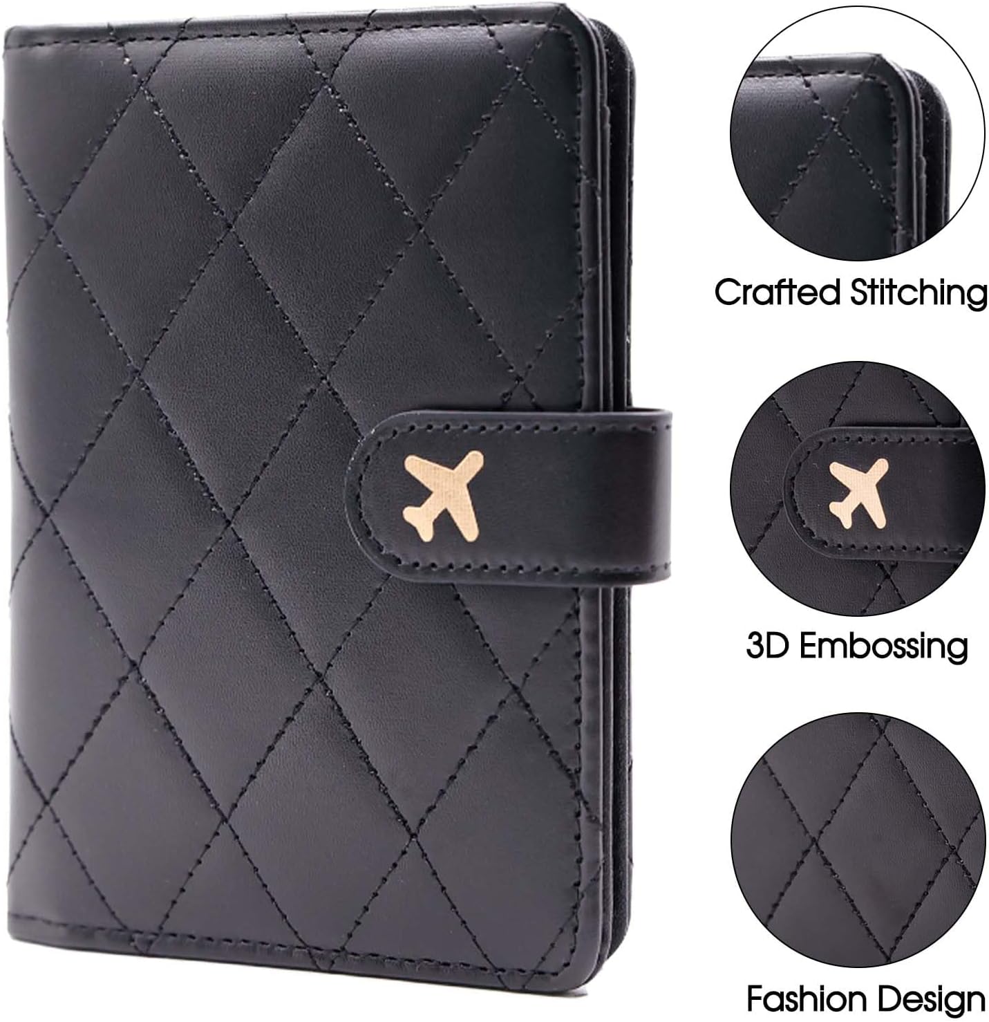 Melsbrinna Premium Leather Passport Holder Covers Case, Waterproof Rfid Blocking Travel Wallet Passport Holder with Pen Holder, Cute Passport Book for Women/Men