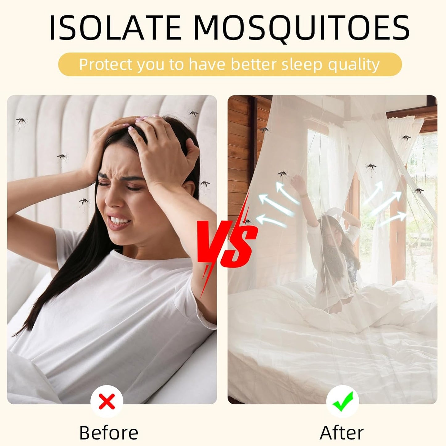 4 Corners Mosquito Net for Mosquiteros para Camas Bed Canopies Netting Bed Drapes Rectangular Mosquito Mesh for Camping Home Outdoor Travel(White,L87 X W79 X H79 Inch,Opening)