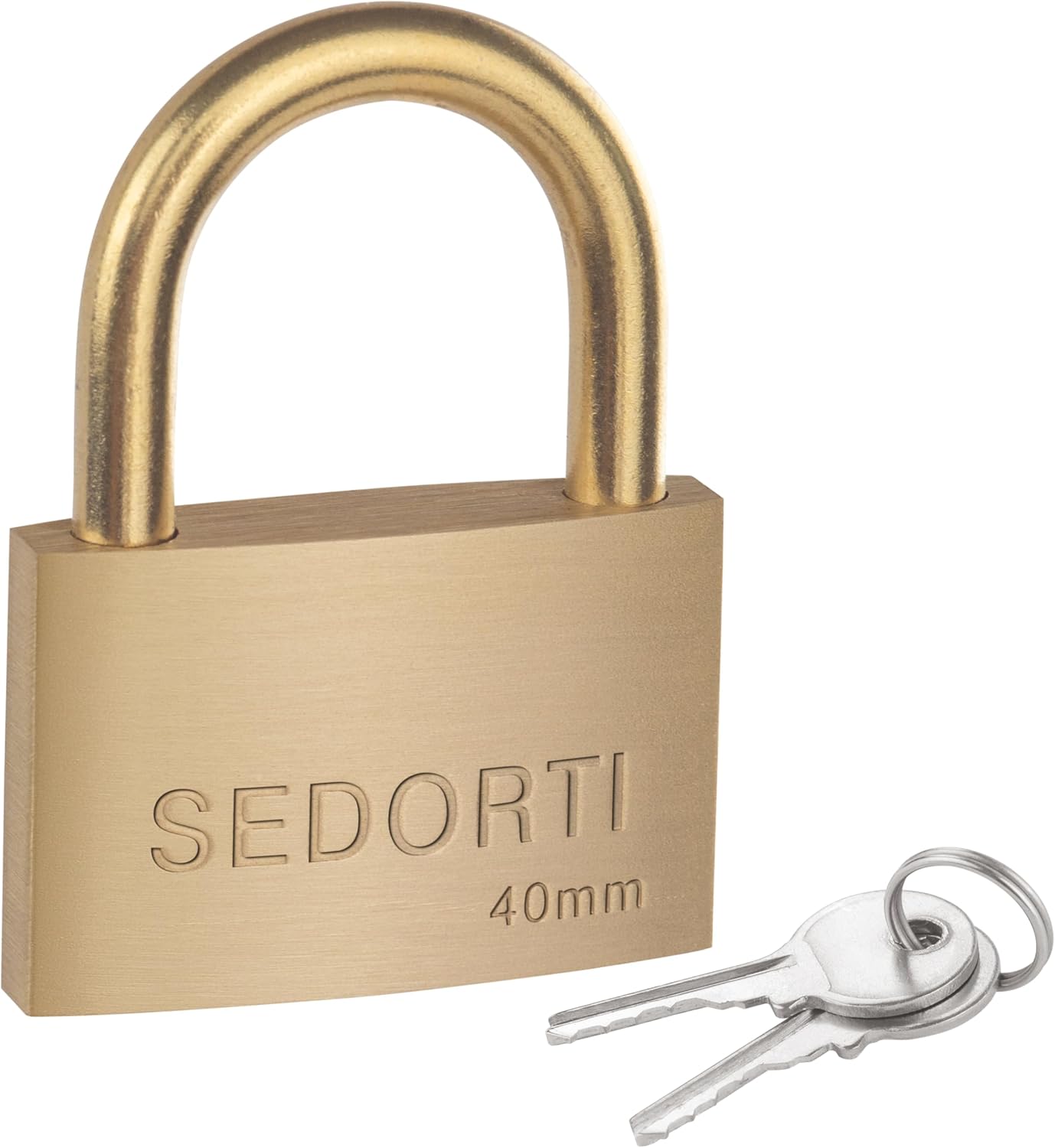 Weather Proof Lock, Keyed Alike Solid Brass Padlocks with Brass Shackle, Light Duty, 1-1/2" Wide Body, Marine Padlock, Anti Rust Lock, 4 Pack