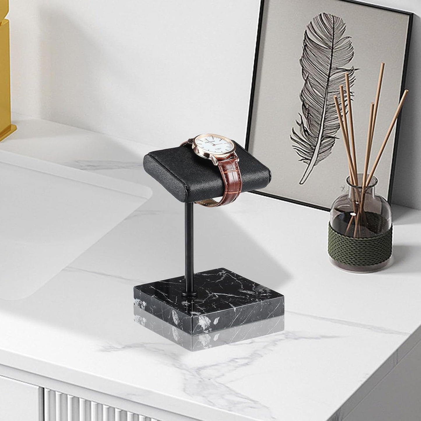 LYS&LYX Watch stand watch display stand watch holder watch Handcrafted watch holder (1black)