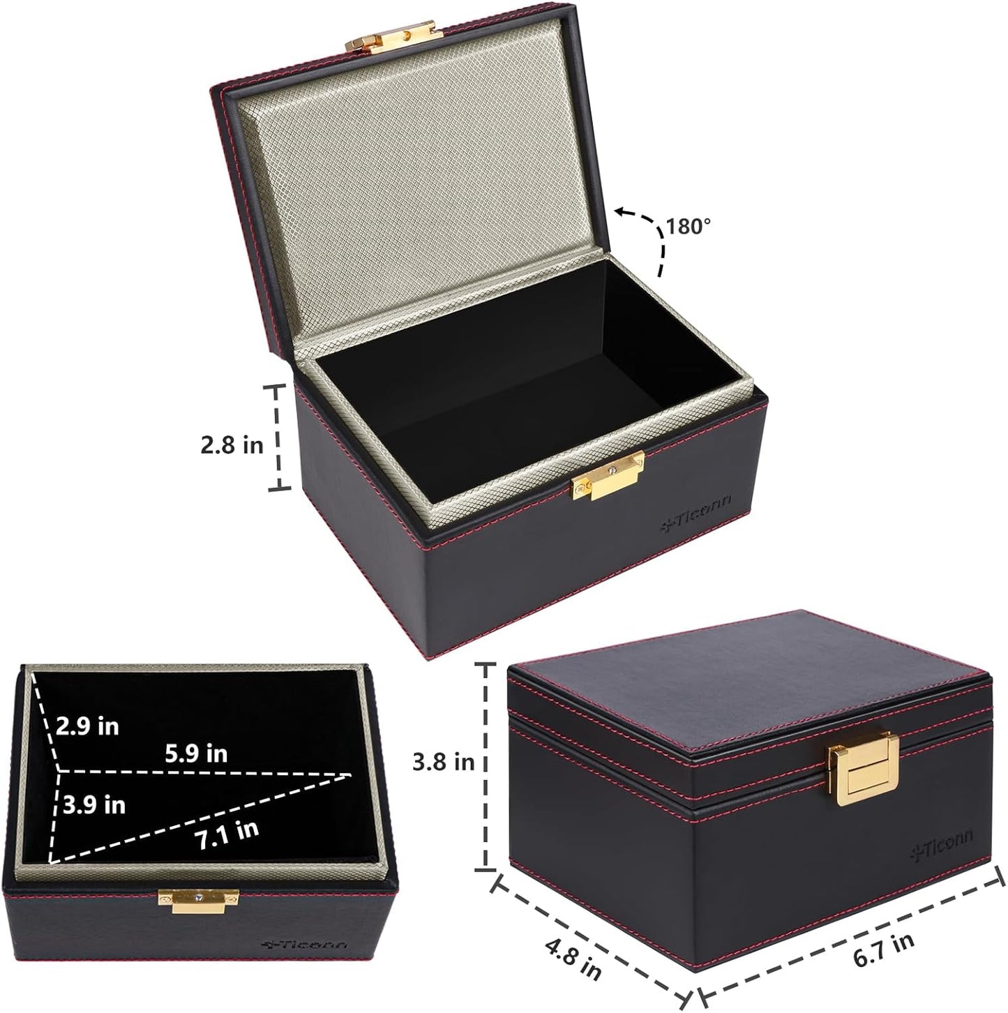 TICONN Faraday Box, Car Key Fob Protector, PU Leather Signal Blocker for Keyless Fob, RFID Signal Blocking Pouch Cage