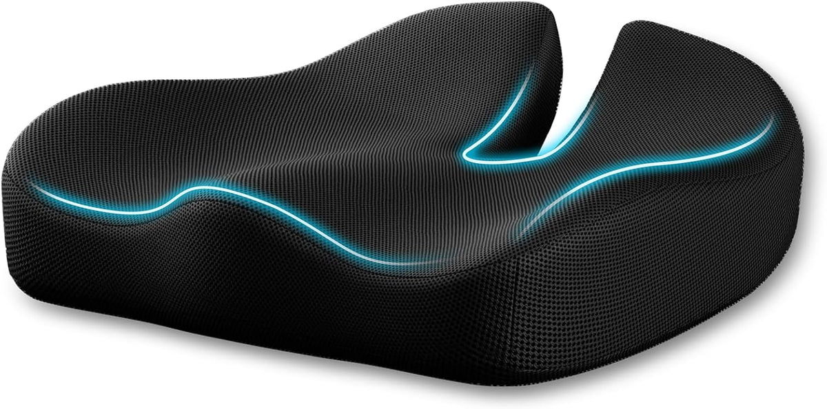 Seat Cushion, Extra Large Memory Foam Cushion for Office Chair Cushions, Ergonomic Cushions Pad Pillow for Pressure Relief Sciatica & Pain Relief for Long Sitting