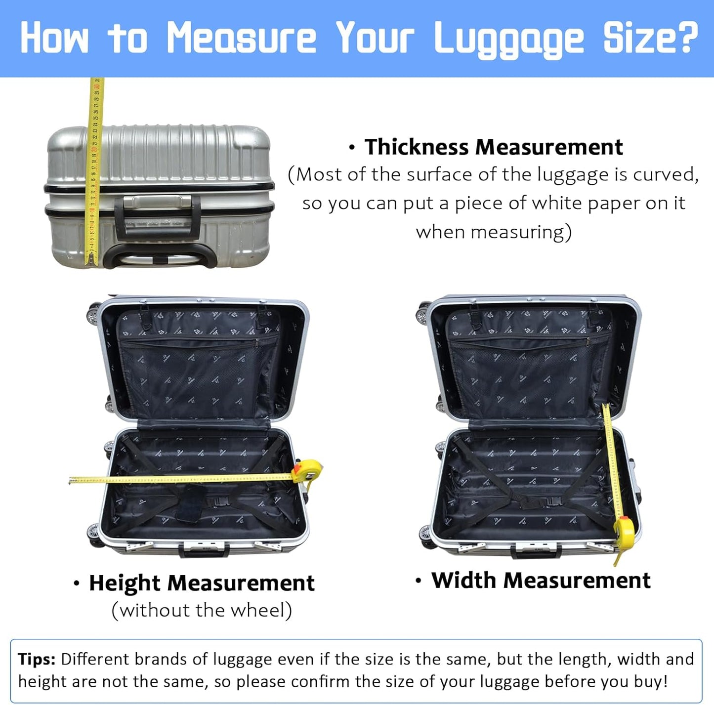 Luggage Cover for Suitcase Elastic Suitcase Cover Protector, Carry On Luggage Sleeve Anti Scratch Travel Essentials Fits 20-22 Inch Suitcase