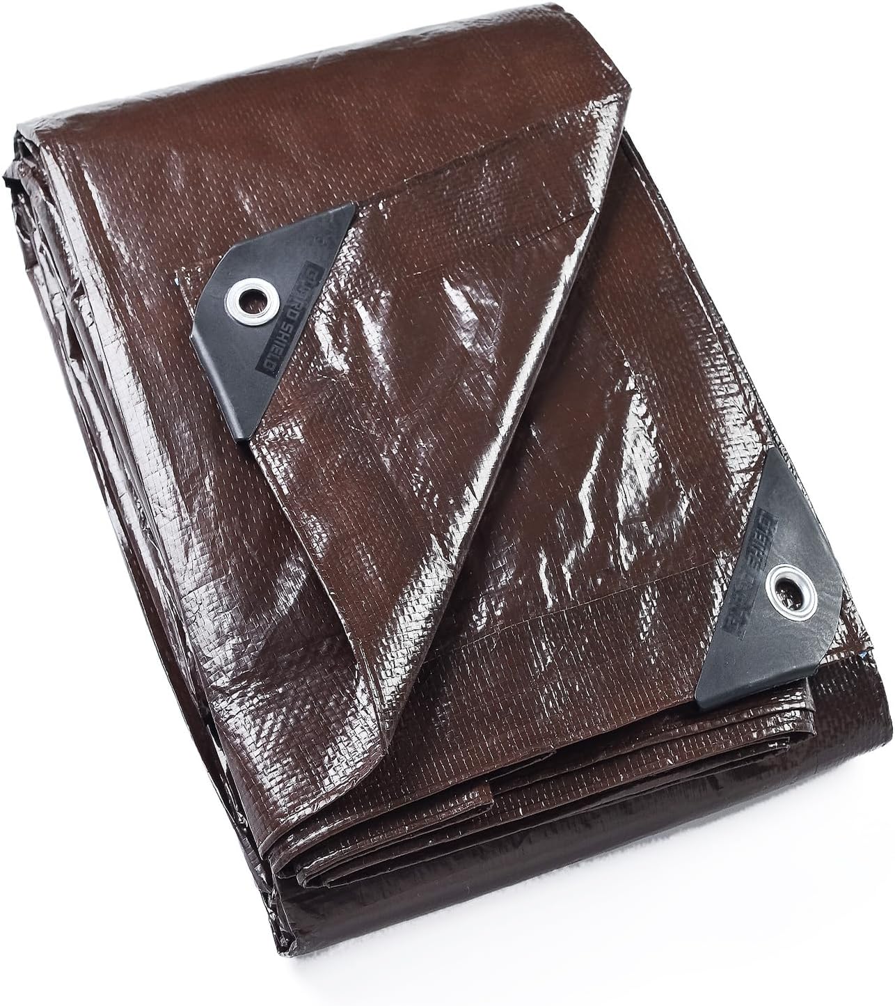 GUARD SHIELD Brown Tarp 6x6 Feet Waterproof Tarps Lightweight Camping Tarp Outdoor Multi Purpose Poly Cover 6mil