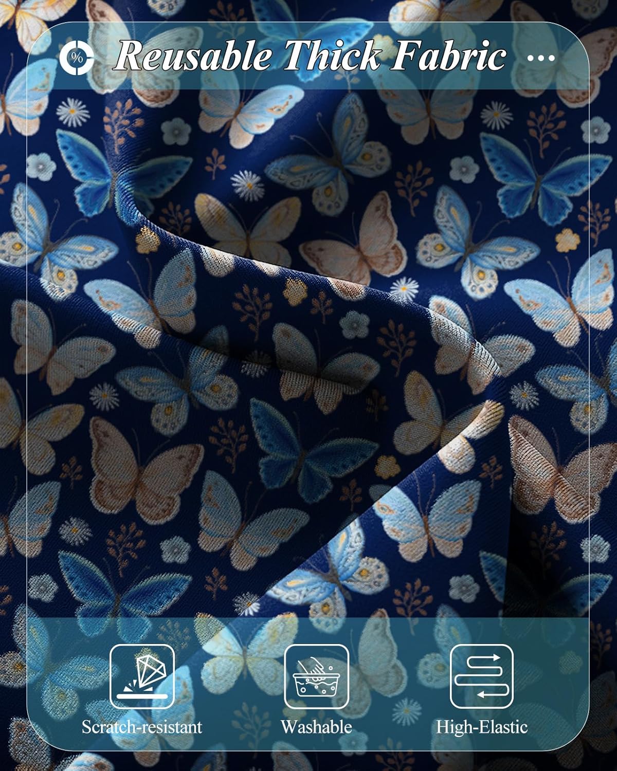 Slohif Luggage Cover for Suitcase Tsa Approved Protector - Luggage Sleeve Large Suit Case Cover Travel Stretch Baggage Case Protective Washable Fit 31-32 Inch Blue Butterfly XL