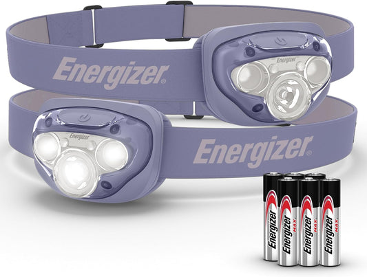 Energizer LED Headlamp PRO (2-Pack), IPX4 Water Resistant Headlamps, High-Performance Head Light for Outdoors, Camping, Running, Storm, Survival LED Light for Emergencies (Batteries Included)