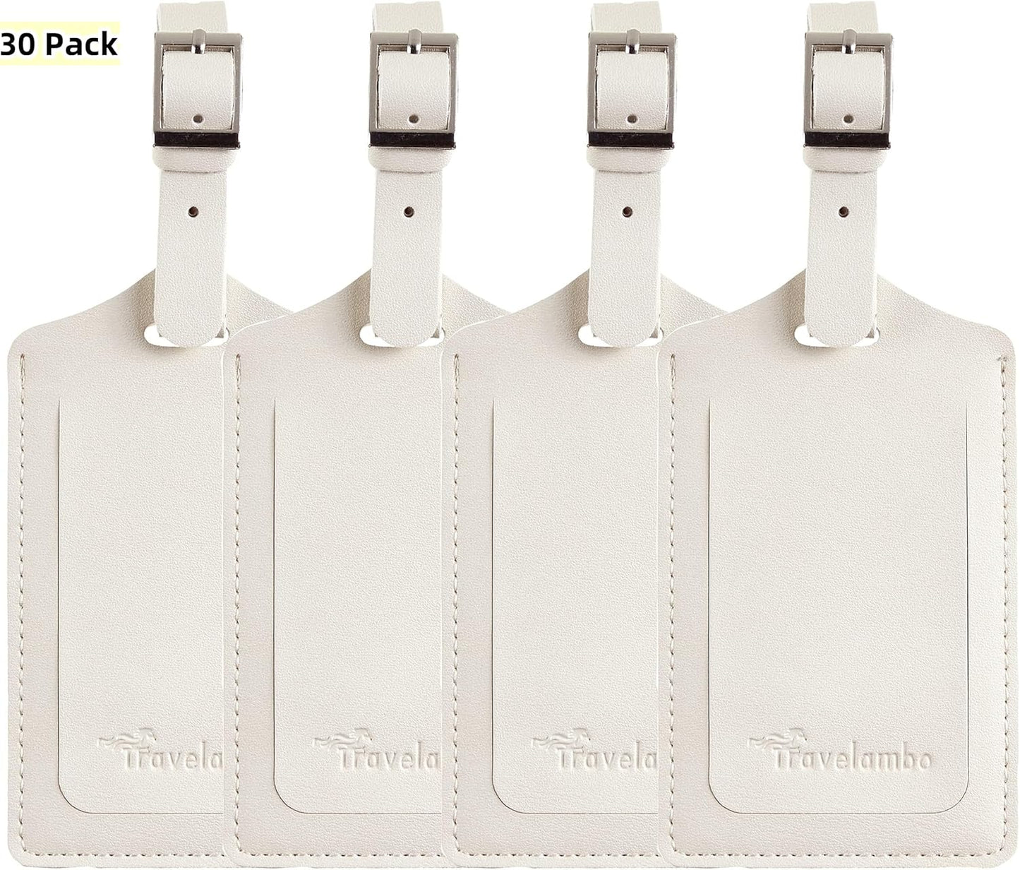 Travelambo Luggage Tags for Suitcases PU Leather Travel Tags Bag Tags Privacy Protection Travel Essentials